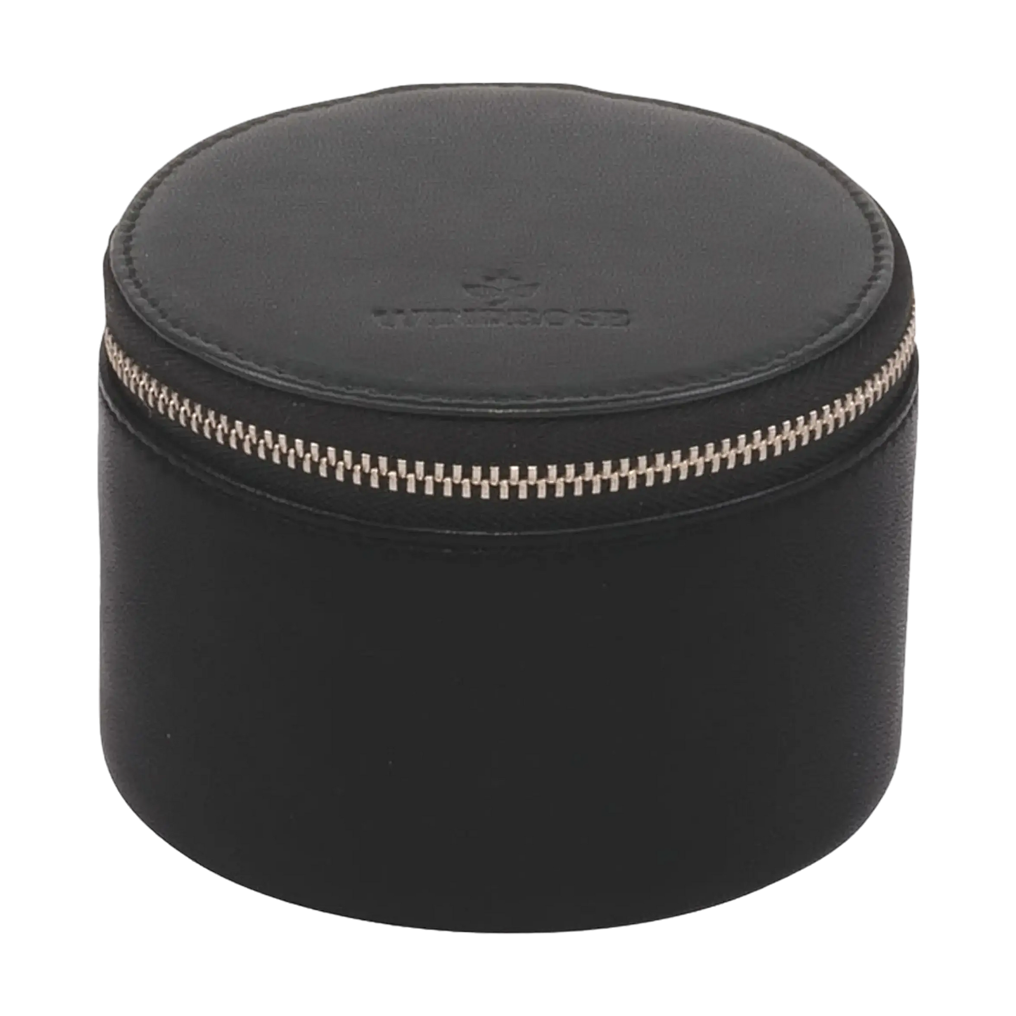 Jewelry case round nappa / black (full cowhide)
