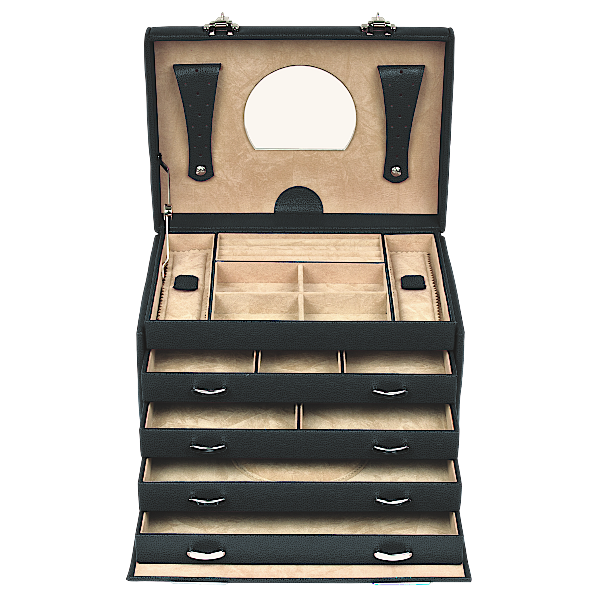 Jewelry case Beluga / black (leather)