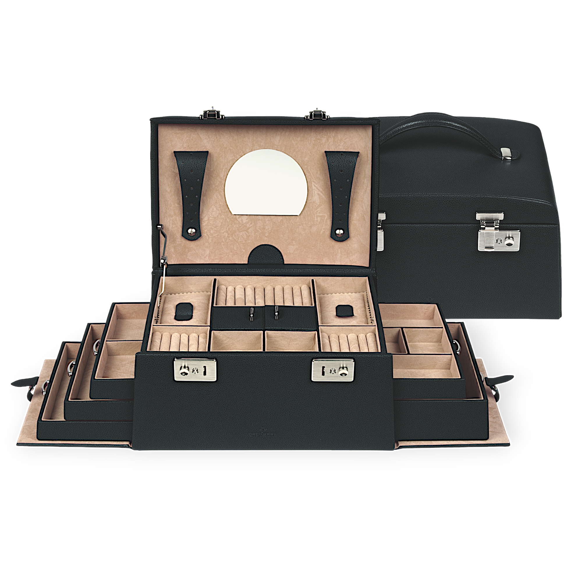 Schmuckkoffer Beluga / schwarz (Leder)