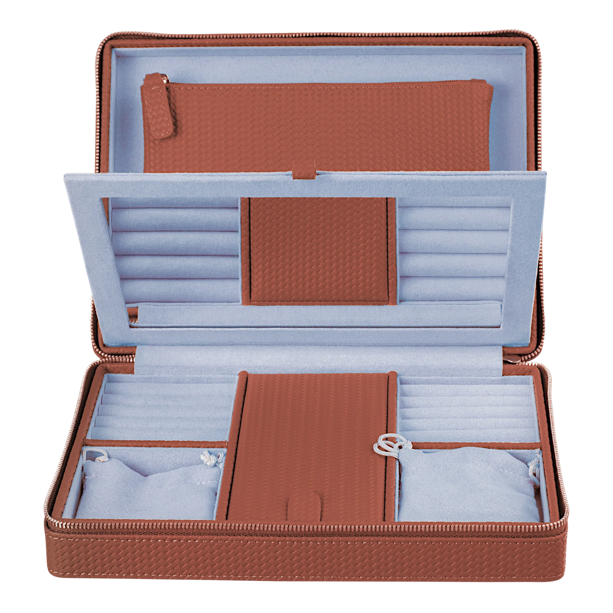 Zipper jewelry box Corbello / terracotta