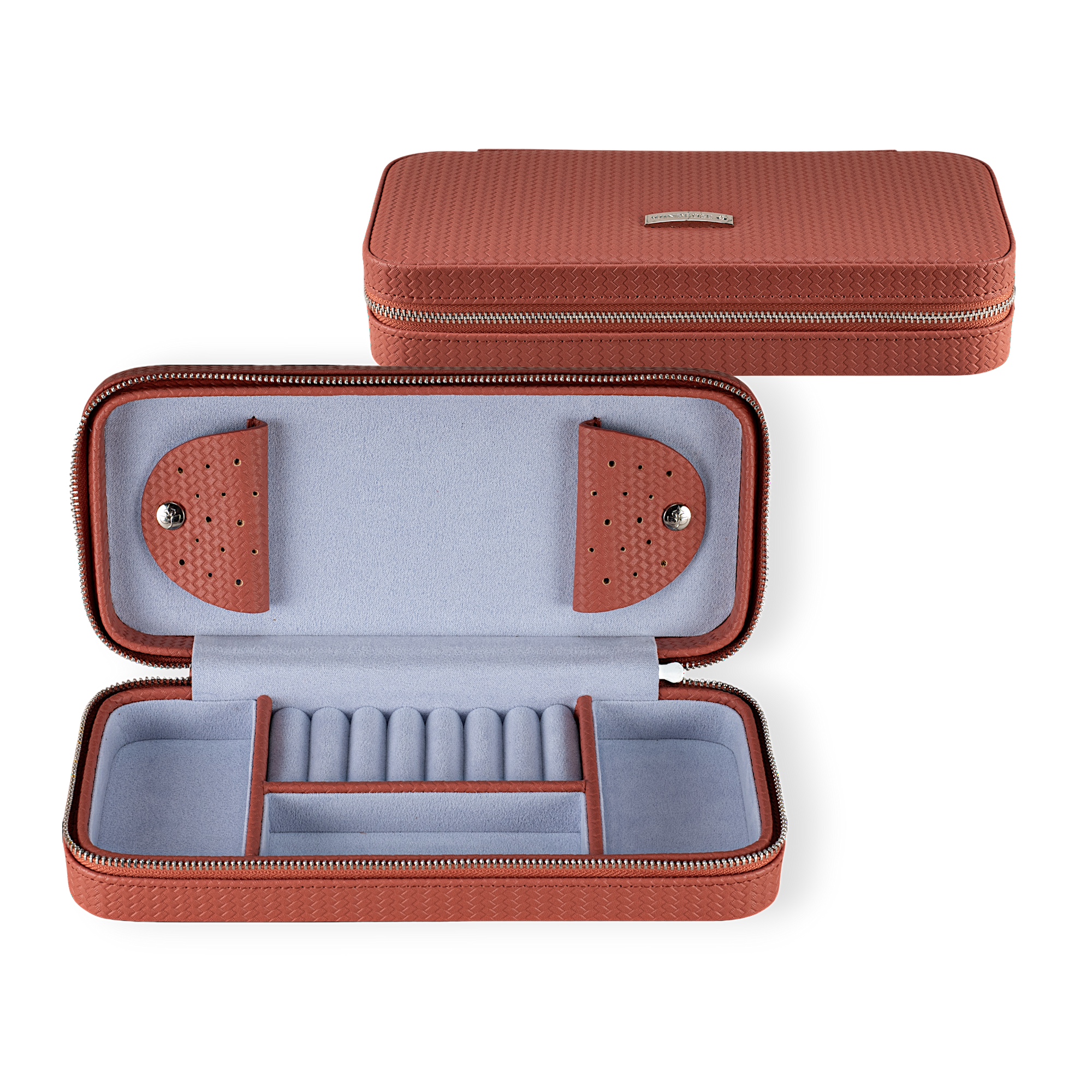 Zipper charm box Corbello / terracotta