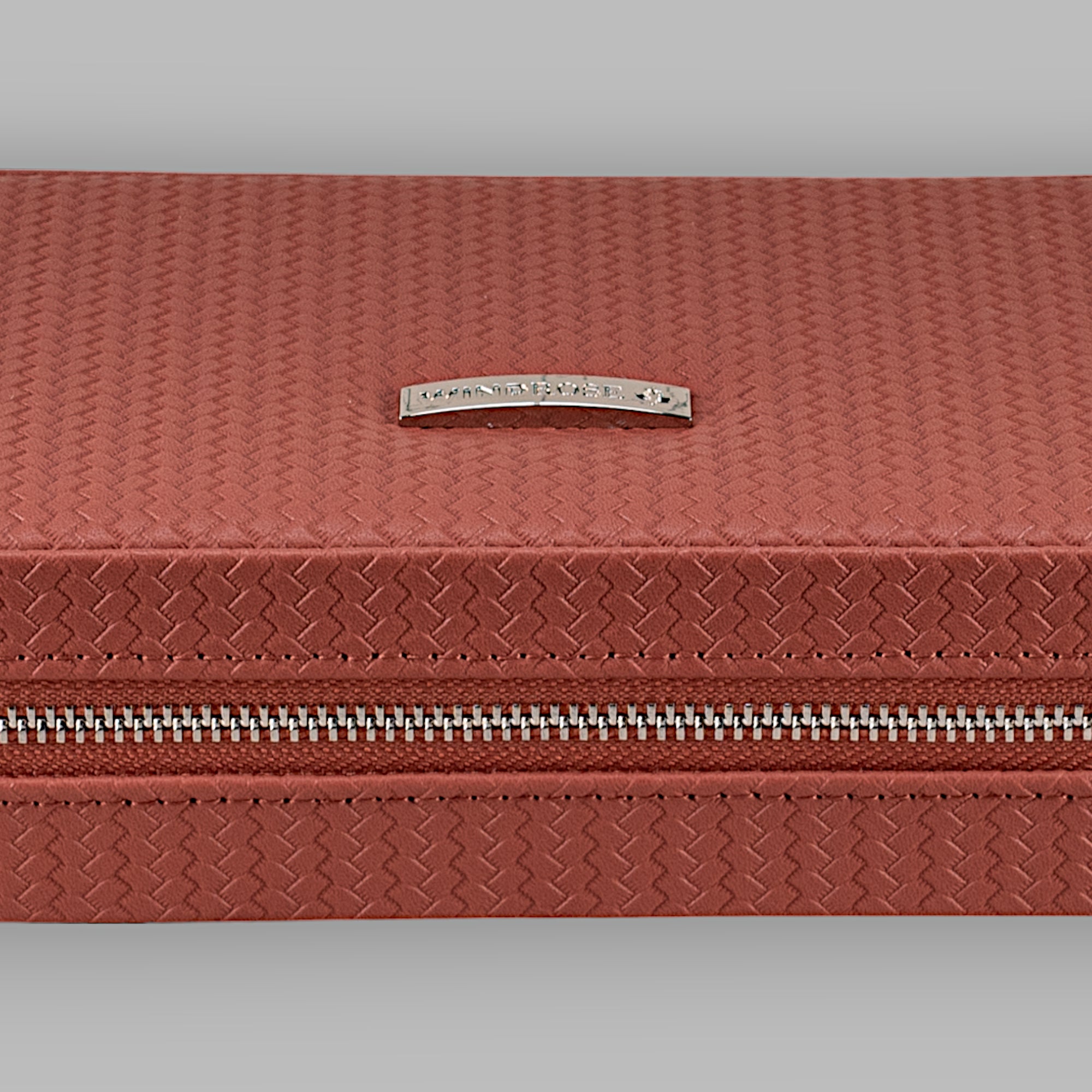 Zipper charm box Corbello / terracotta