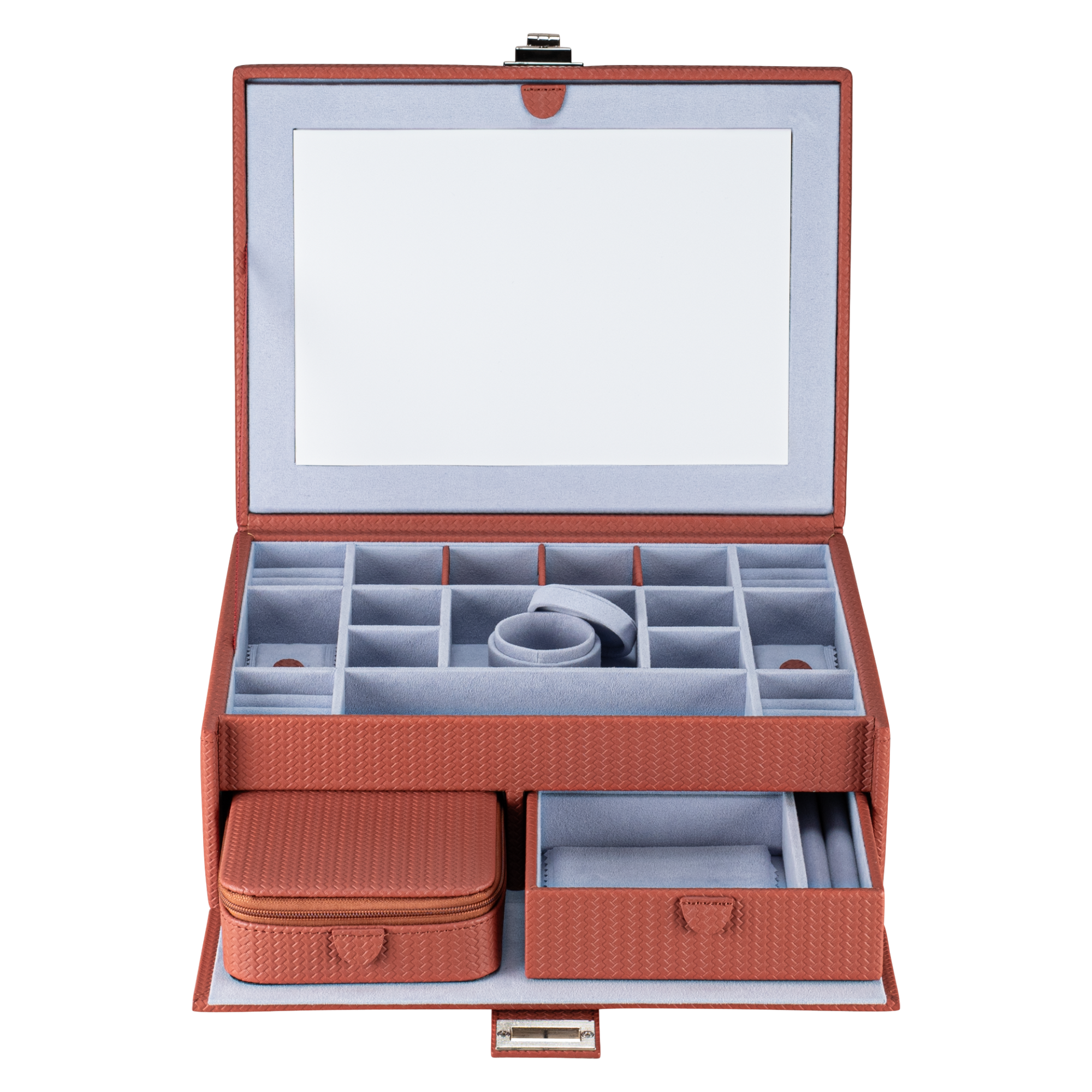 Jewelry case L with insert Corbello / terracotta