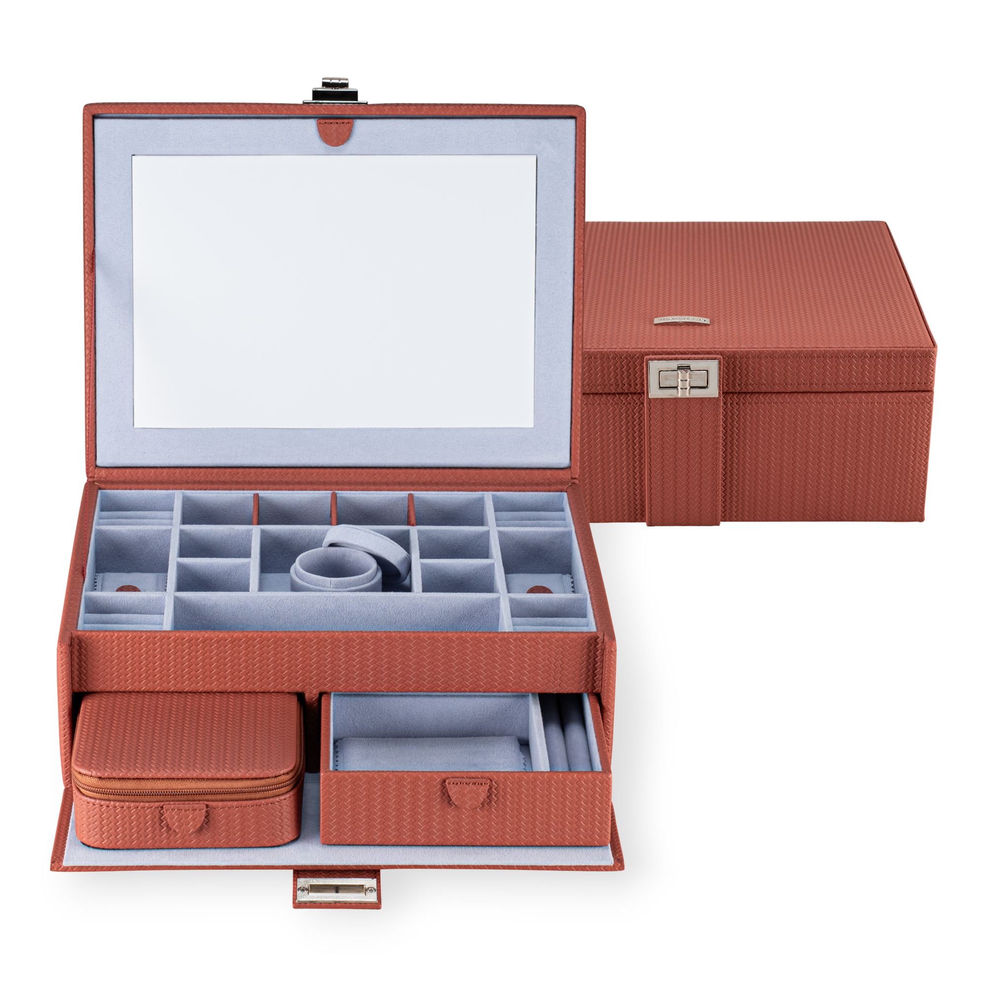 Jewelry case L with insert Corbello / terracotta