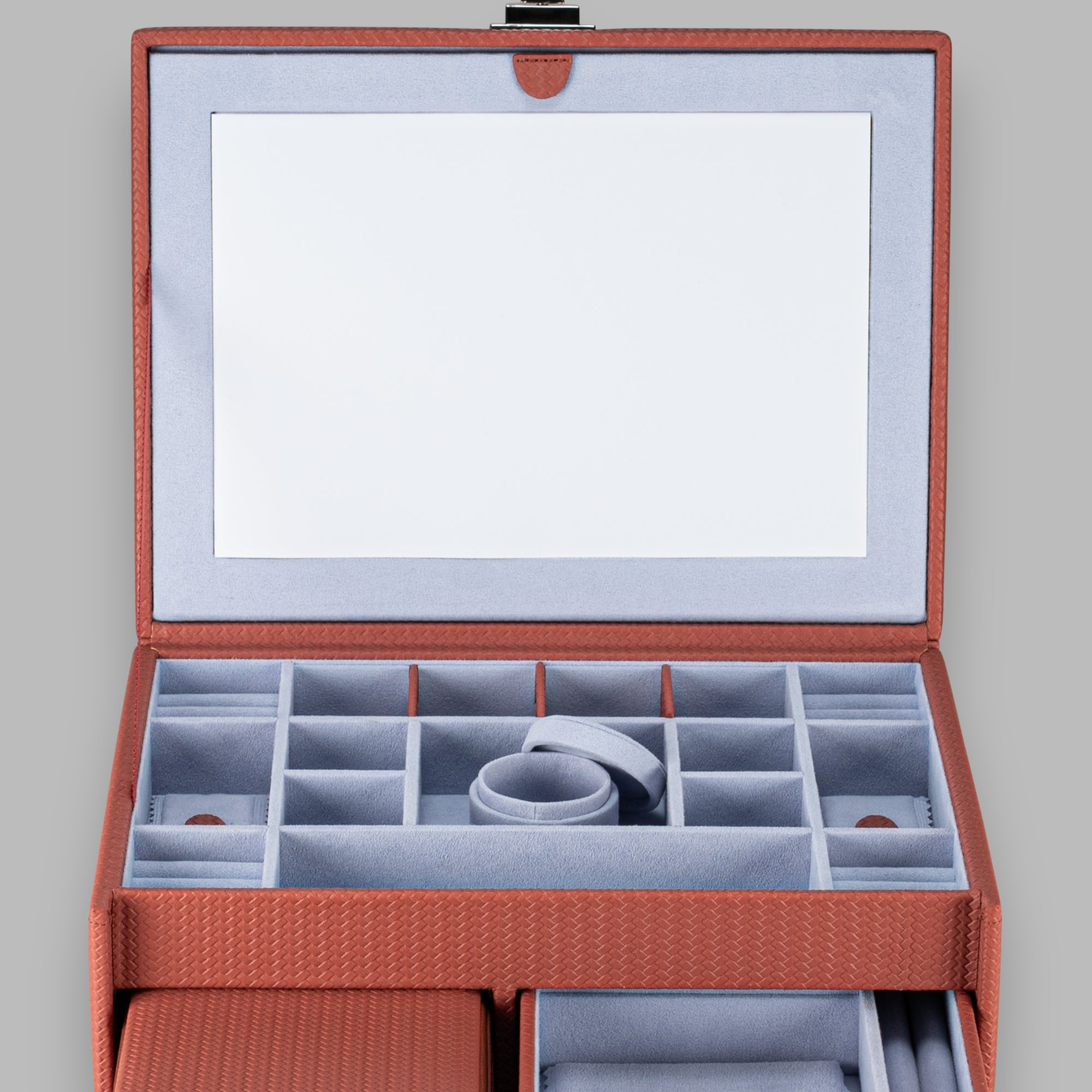 Jewelry case L with insert Corbello / terracotta
