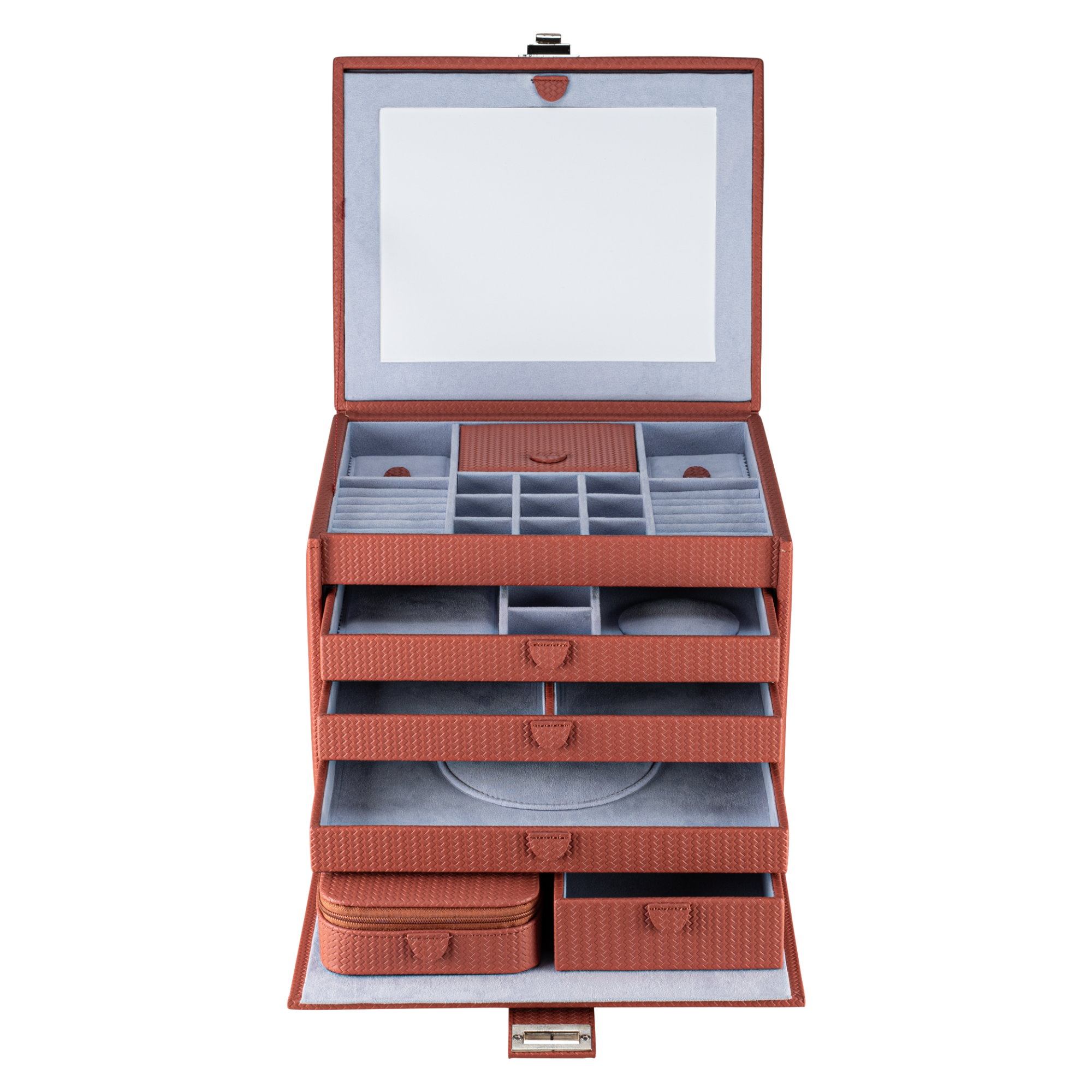 Jewelry case XL with travel case Corbello / terracotta