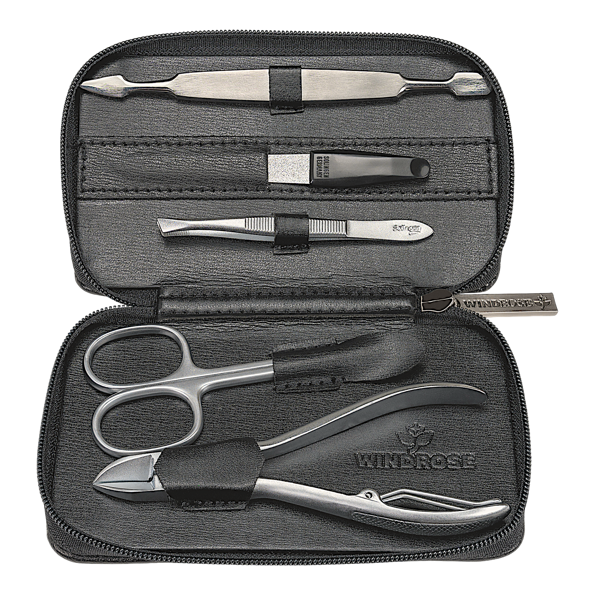 5-teilig Maniküretui Ambiance / schwarz (Leder)