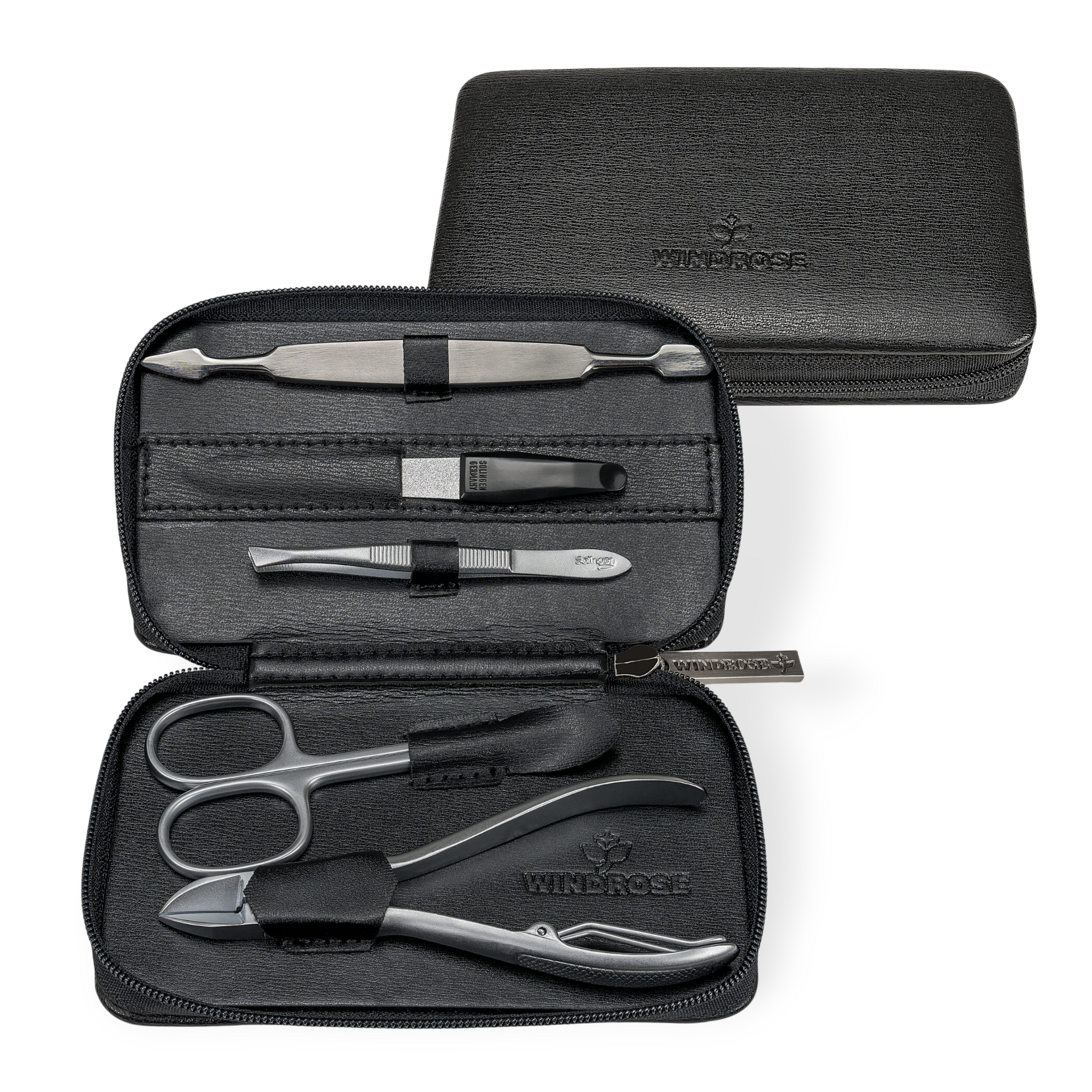 5-teilig Maniküretui Ambiance / schwarz (Leder)