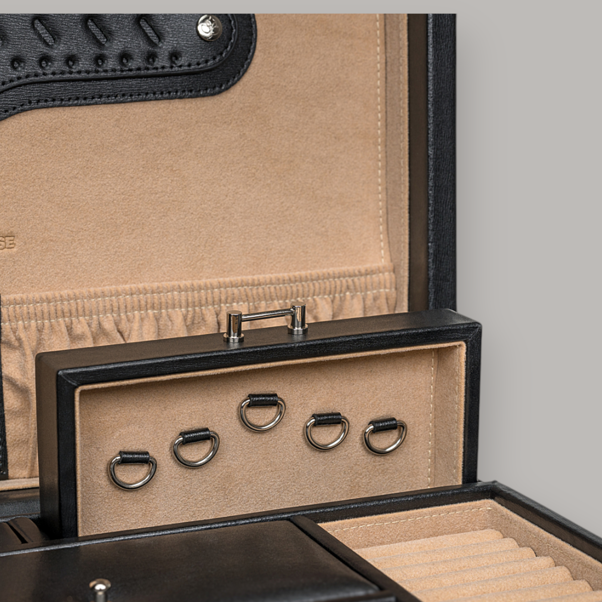 Schmuck-/ Uhrenkoffer Ambiance / schwarz (Leder)