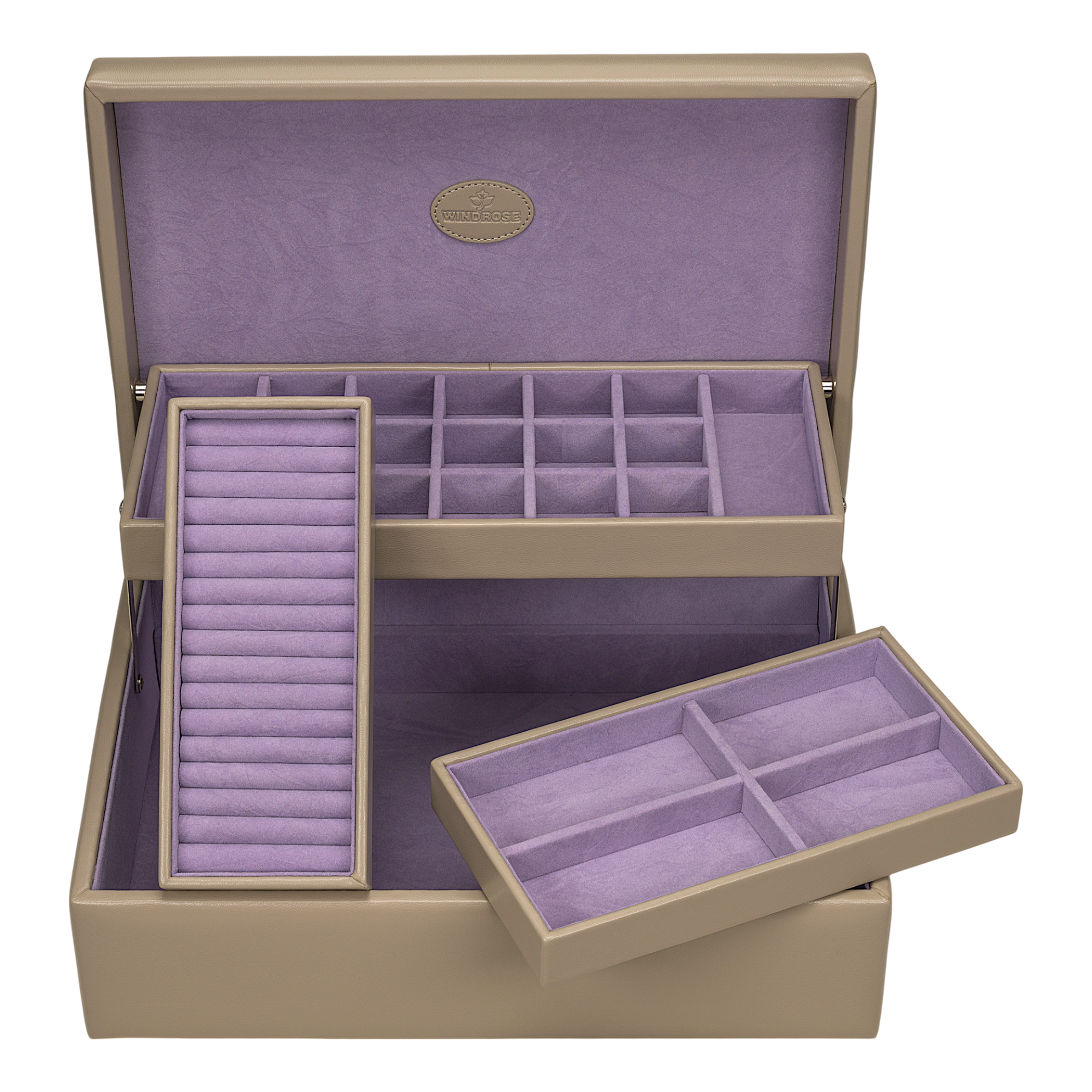 Charm box with 2 removable inserts Merino Moda / beige