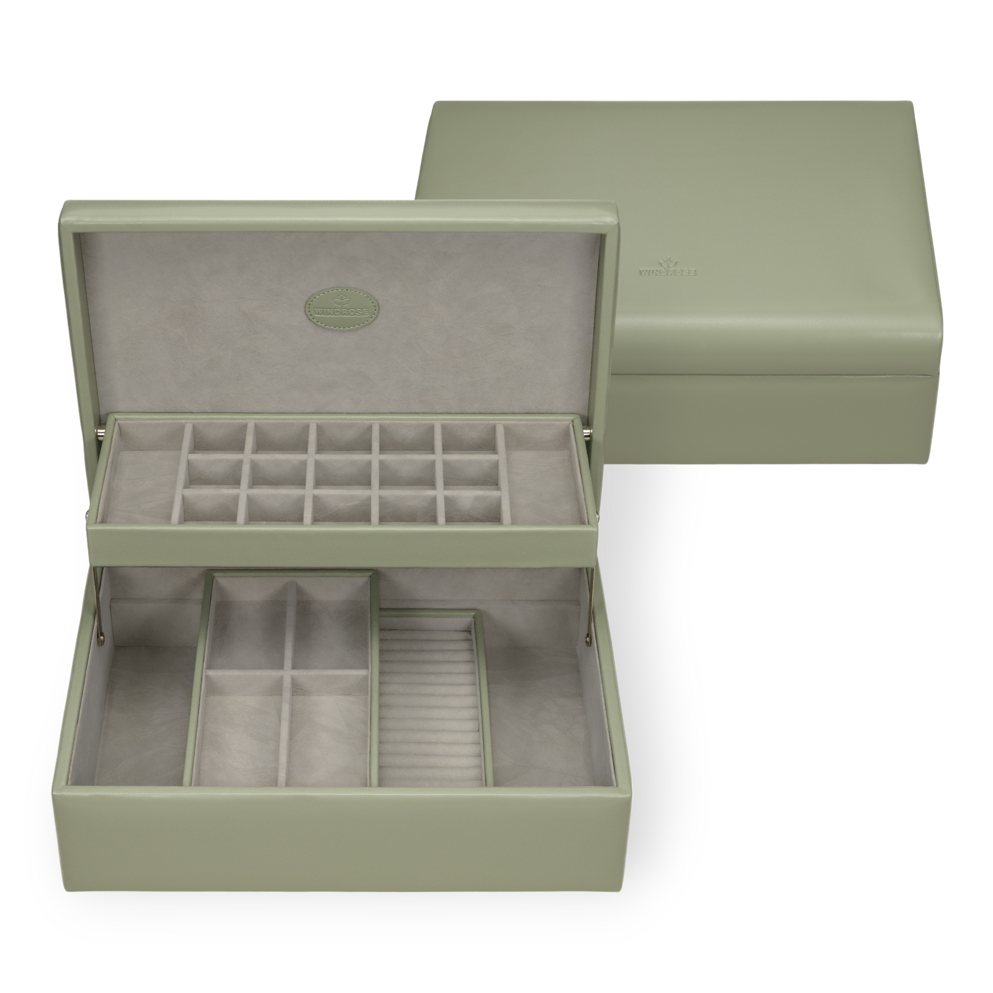 Charmbox mit 2 herausnehmbaren Einsätze Merino Moda / salbei