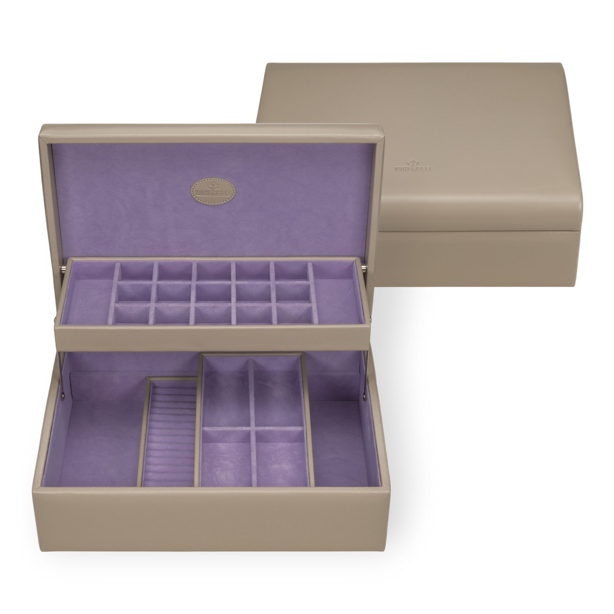 Charm box with 2 removable inserts Merino Moda / beige