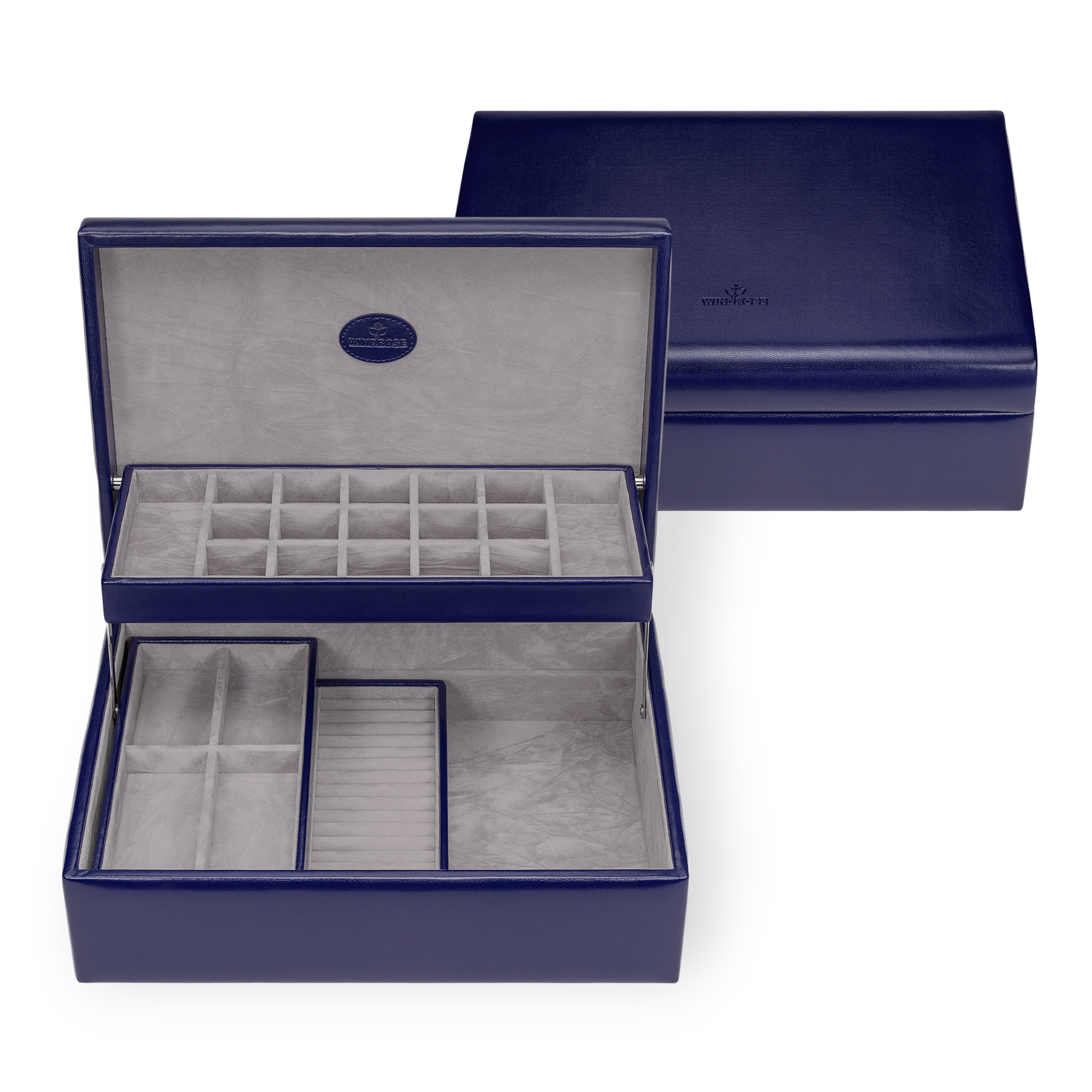 Charmbox mit 2 herausnehmbaren Einsätze Merino Moda / dunkelblau