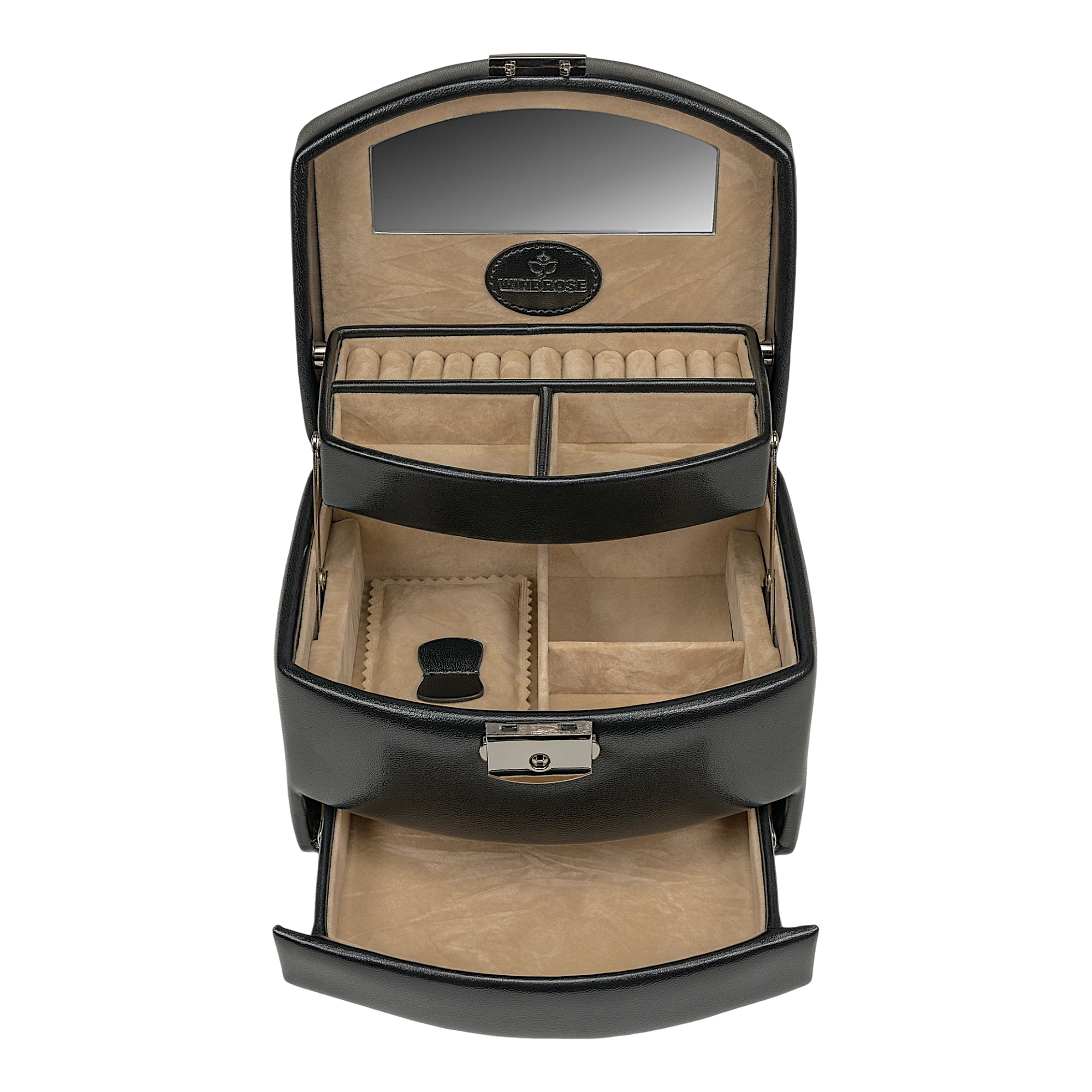 Automatic jewelry case Merino / black
