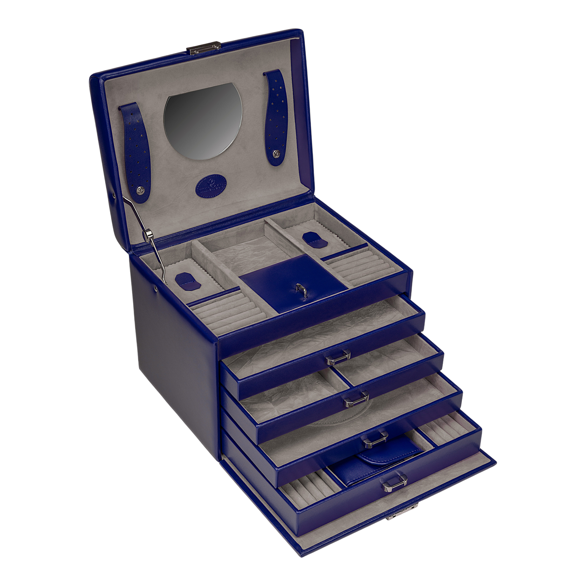 Jewelry case with integrated jewelry bag Merino Moda / dark blue