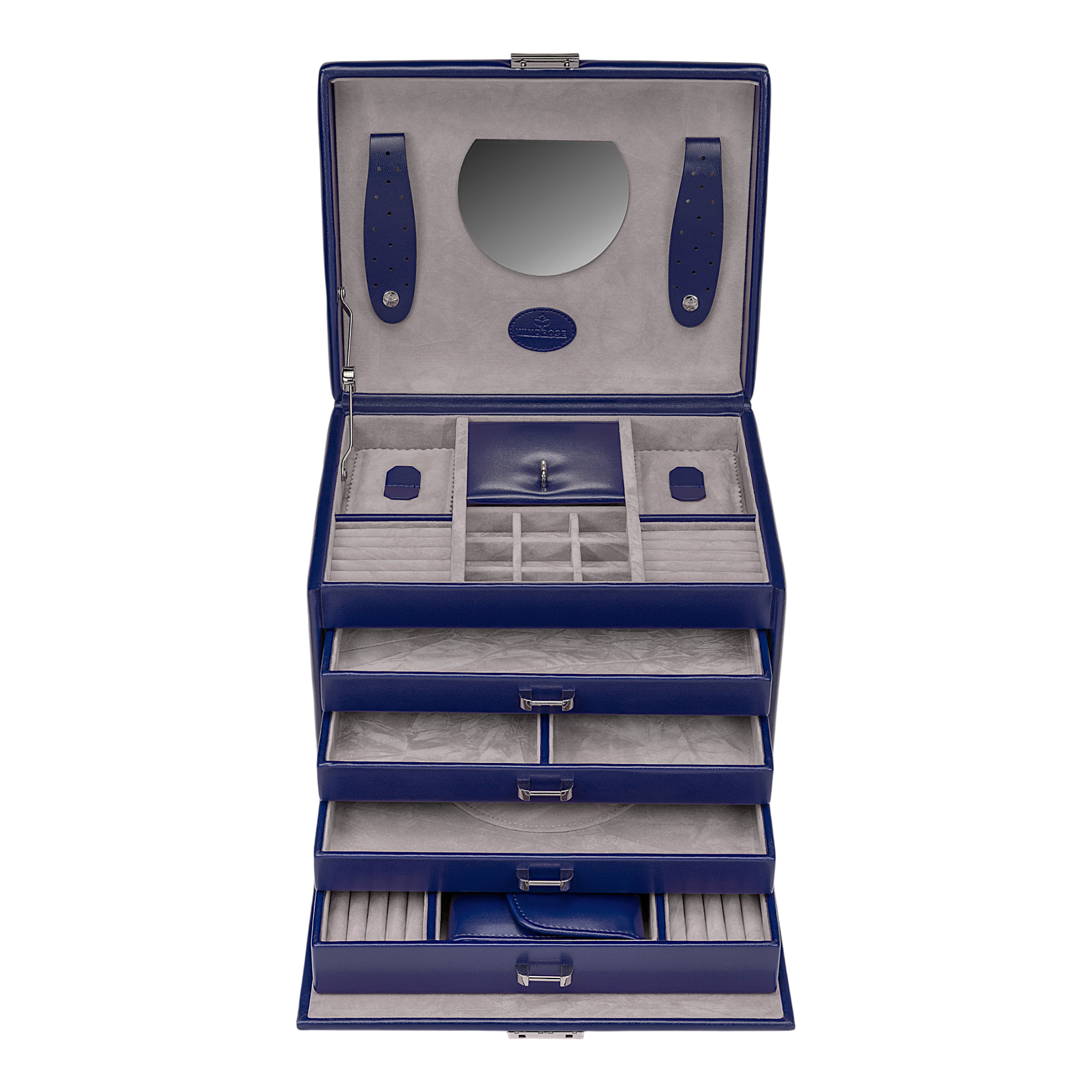 Jewelry case with integrated jewelry bag Merino Moda / dark blue