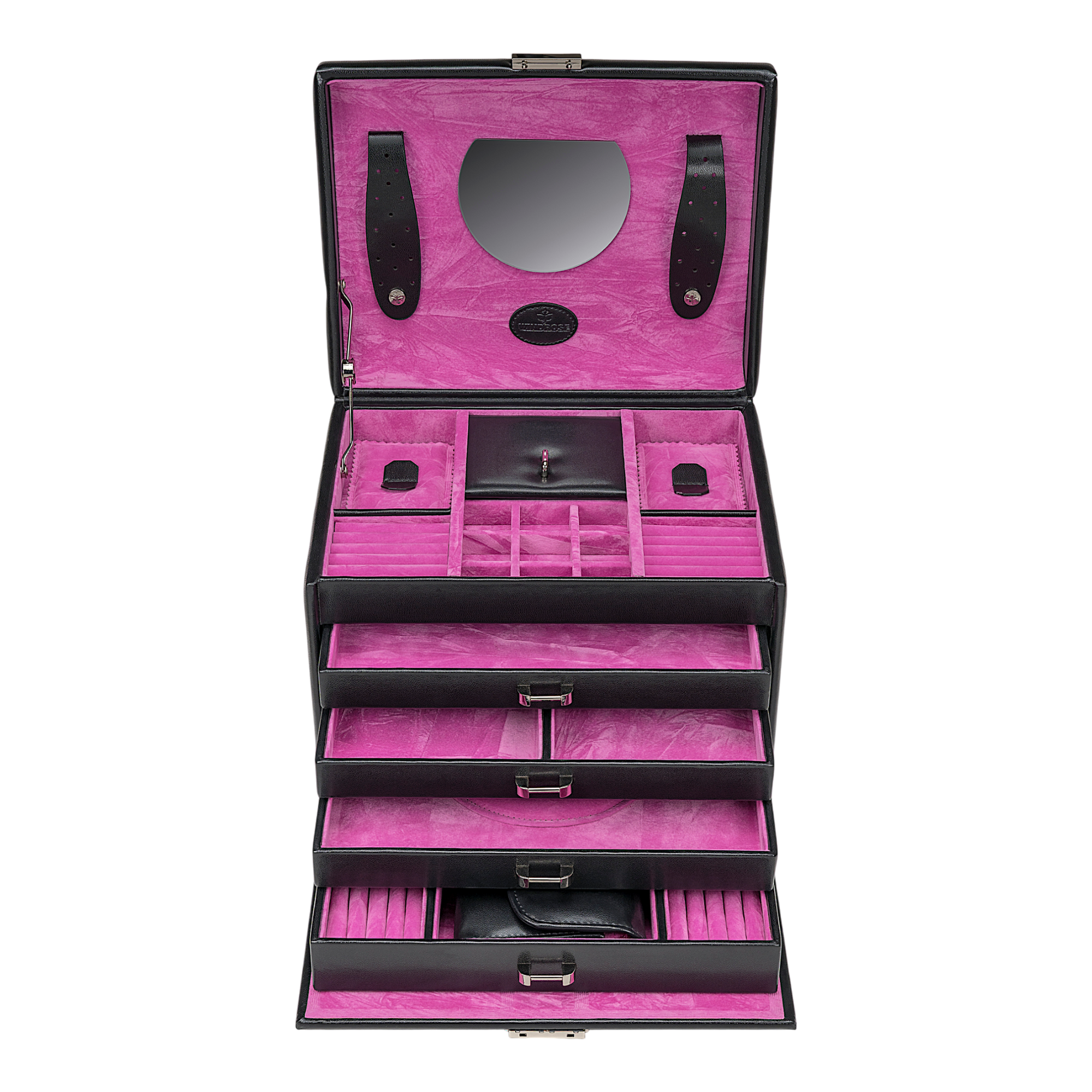 Jewelry case with integrated jewelry bag Merino Moda / black