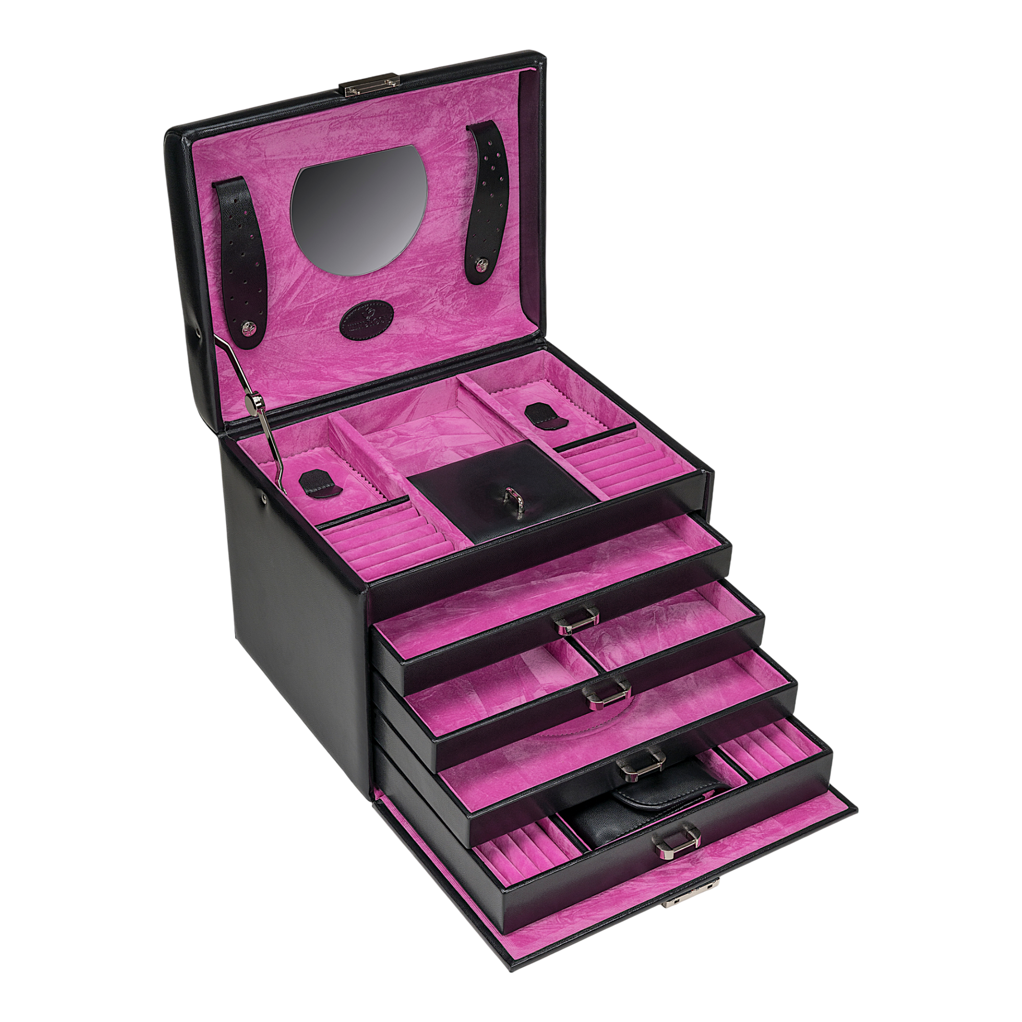 Jewelry case with integrated jewelry bag Merino Moda / black
