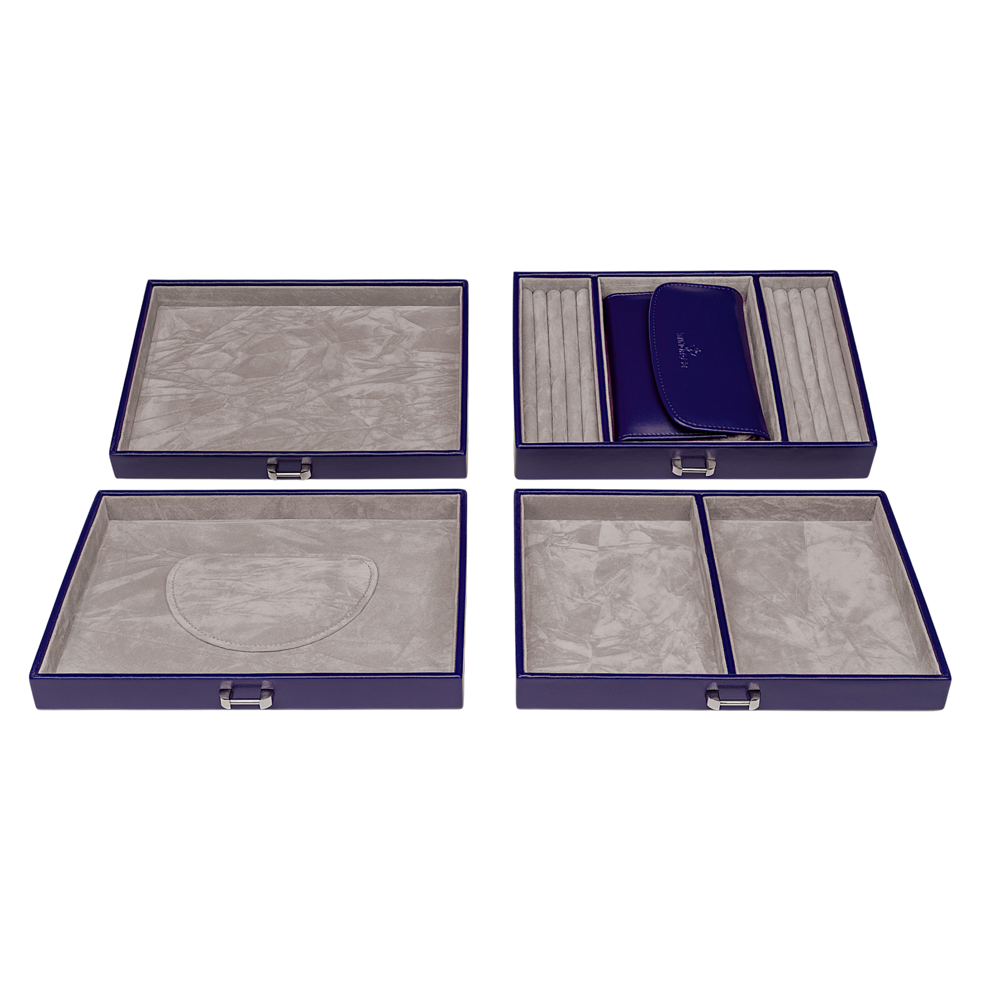 Jewelry case with integrated jewelry bag Merino Moda / dark blue