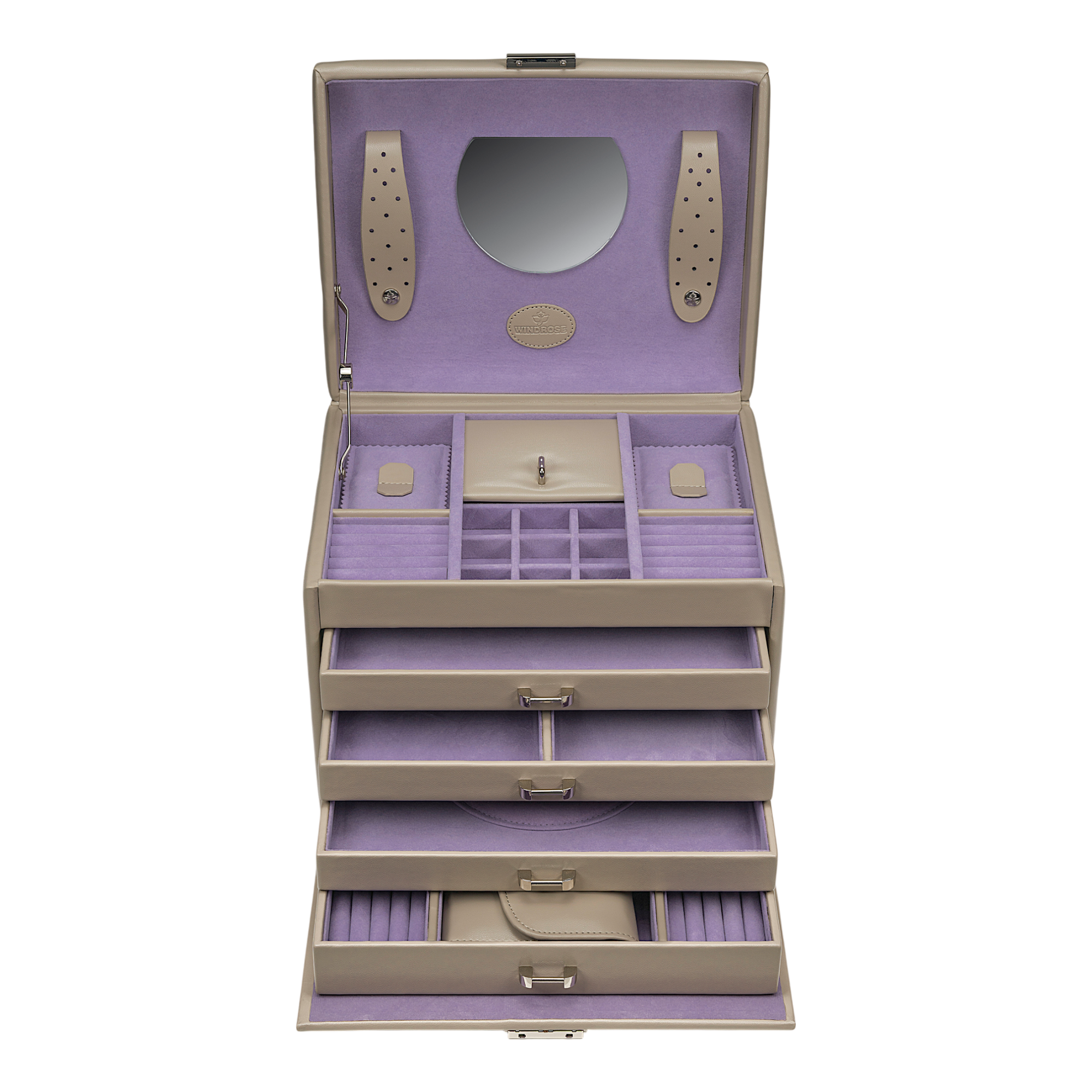 Jewelry case with integrated jewelry bag Merino Moda / beige