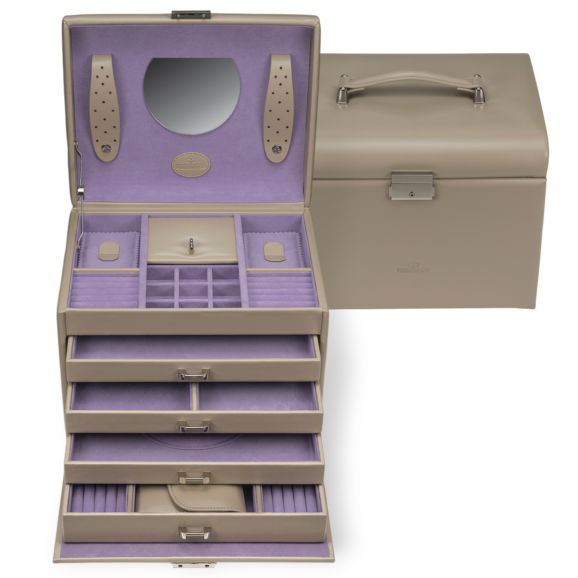 Jewelry case with integrated jewelry bag Merino Moda / beige