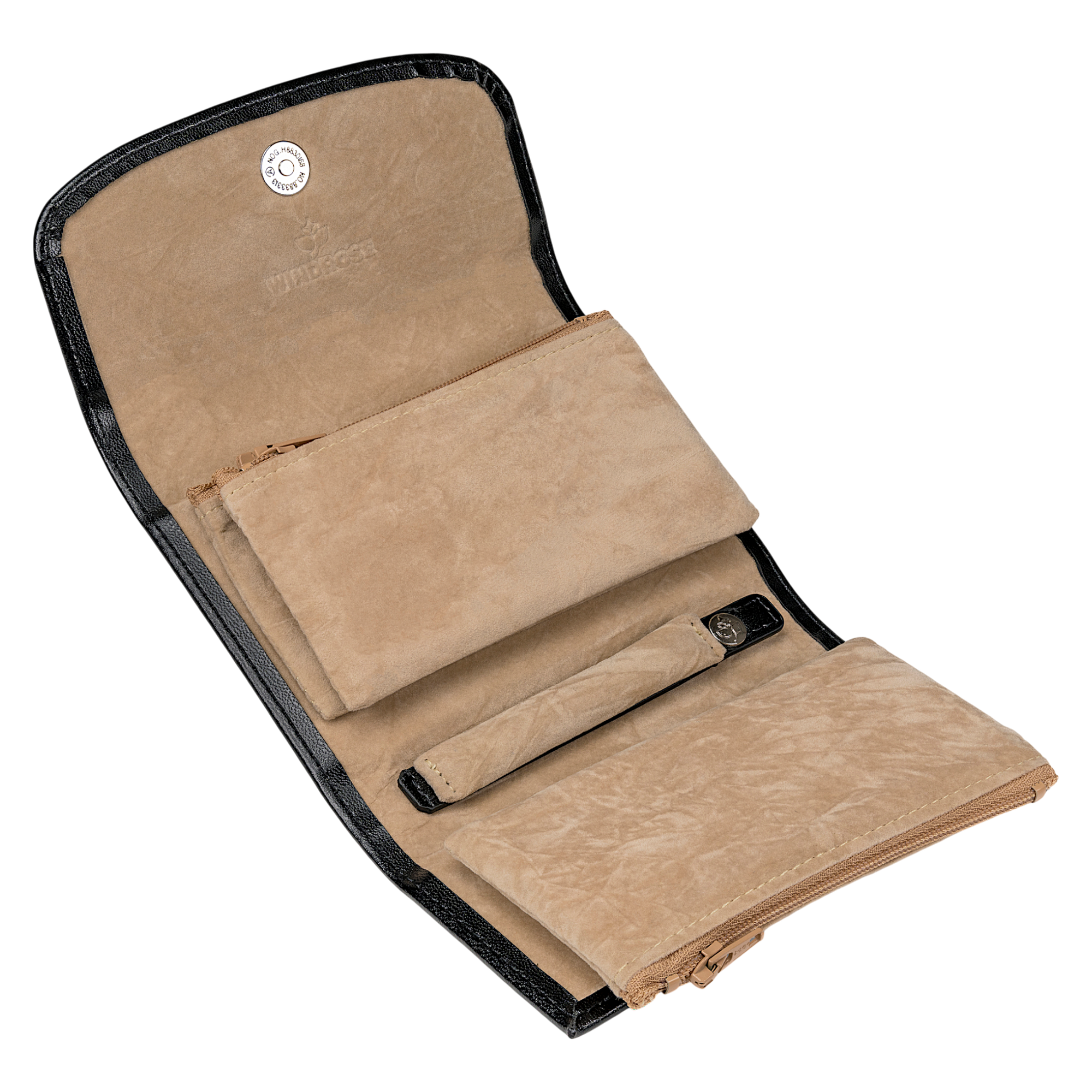 Jewelry case with integrated jewelry bag Merino / black
