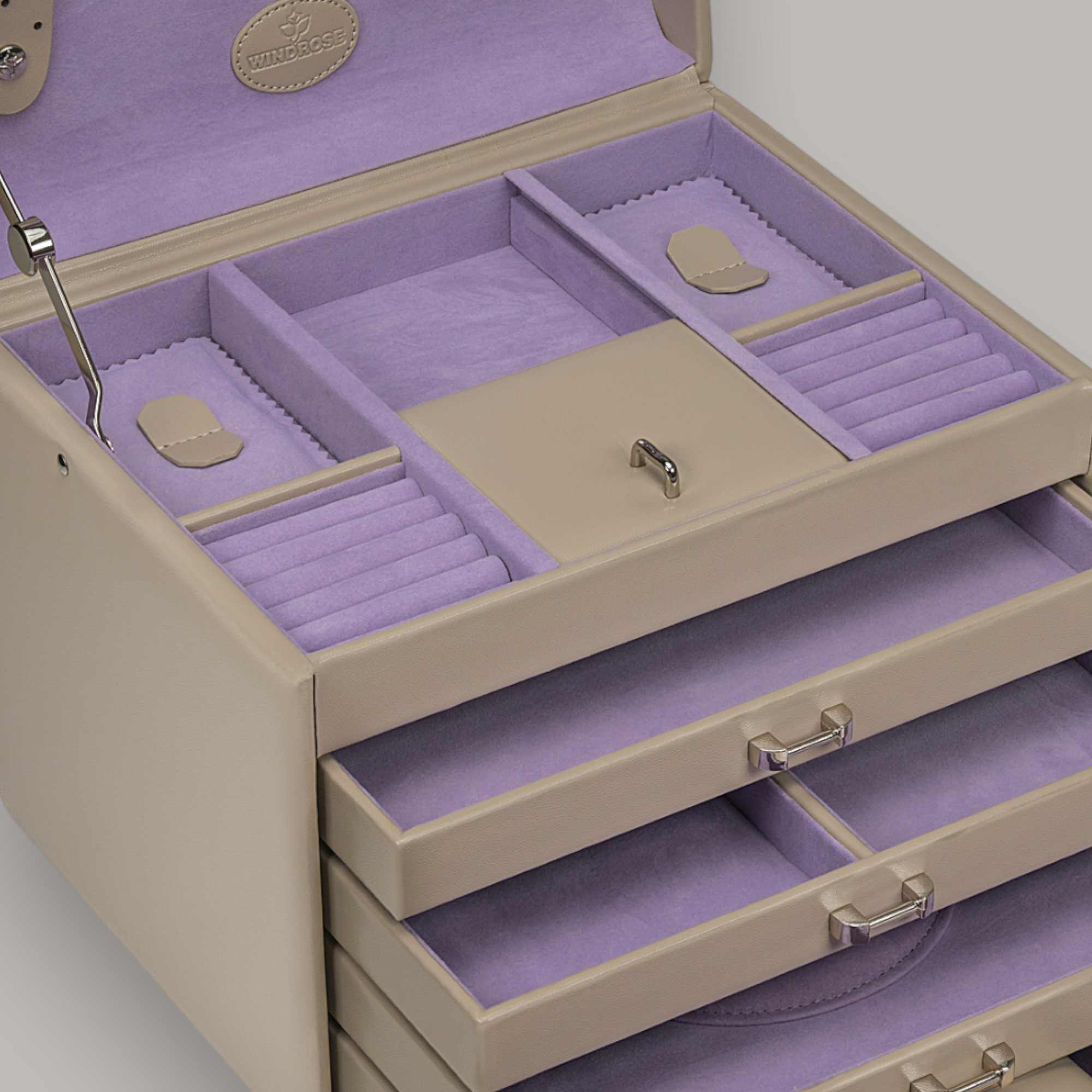 Jewelry case with integrated jewelry bag Merino Moda / beige