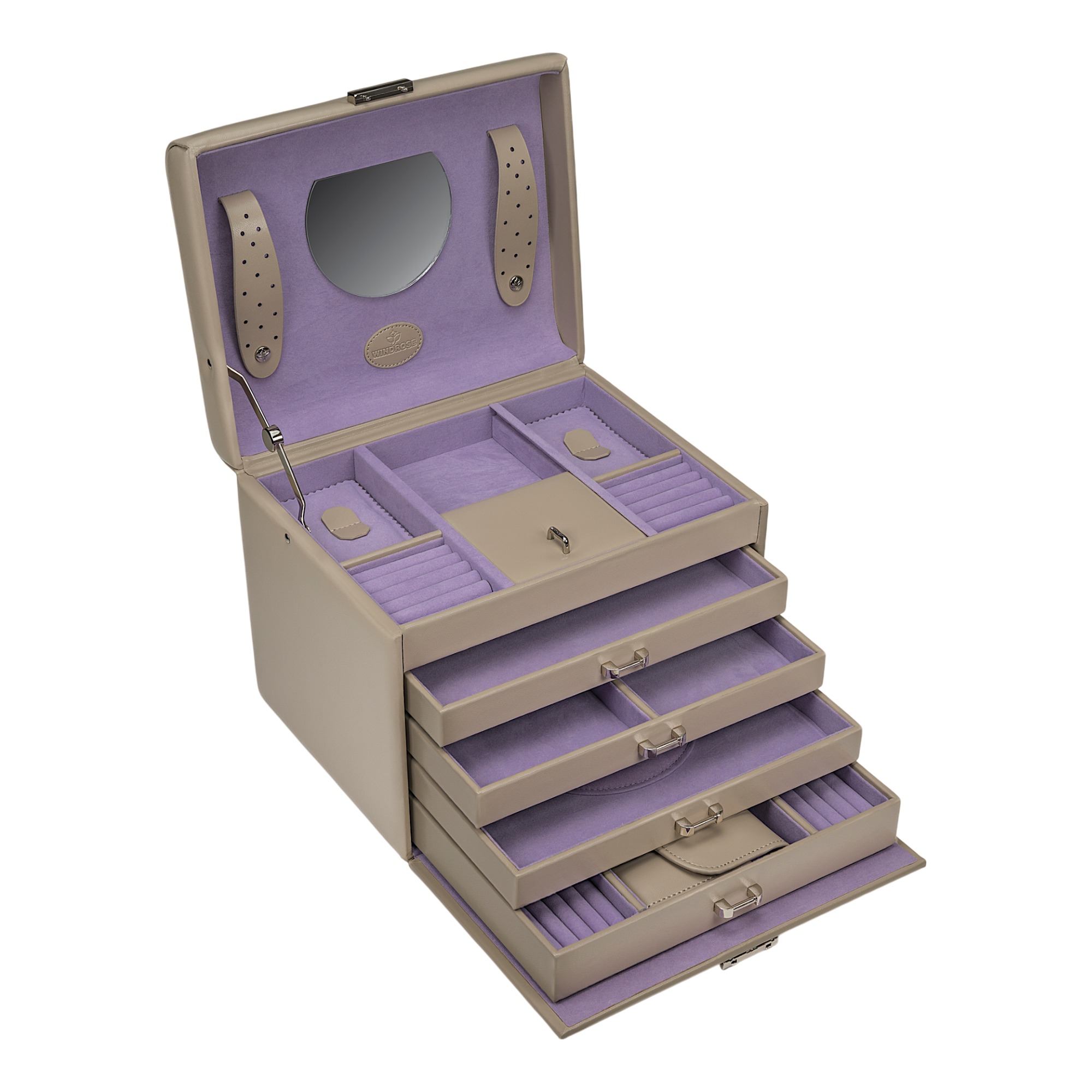 Jewelry case with integrated jewelry bag Merino Moda / beige