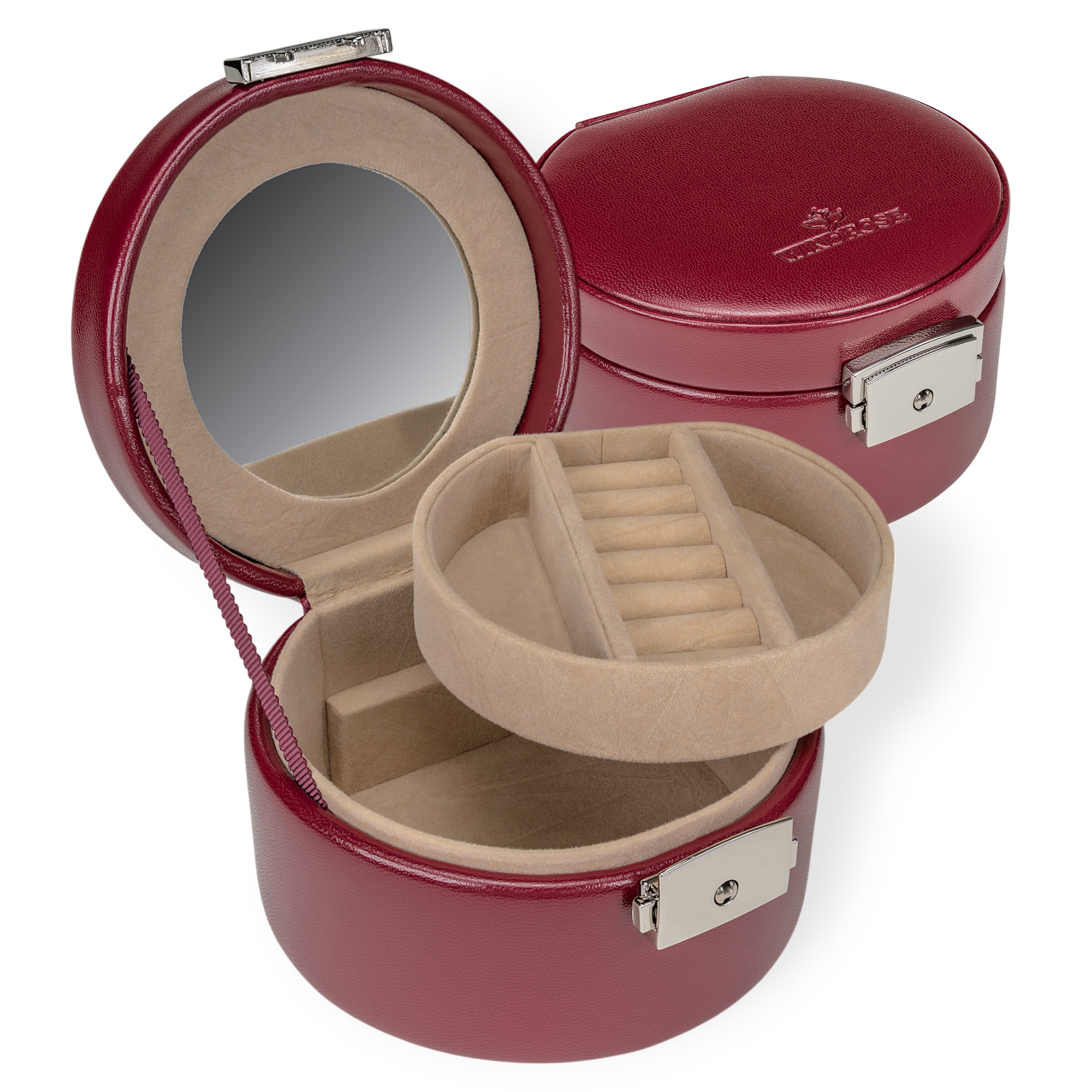Jewelry box small Merino / red