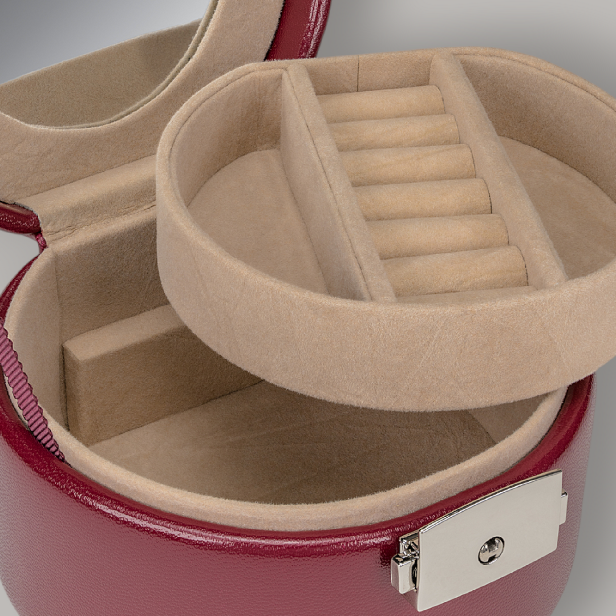 Jewelry box small Merino / red