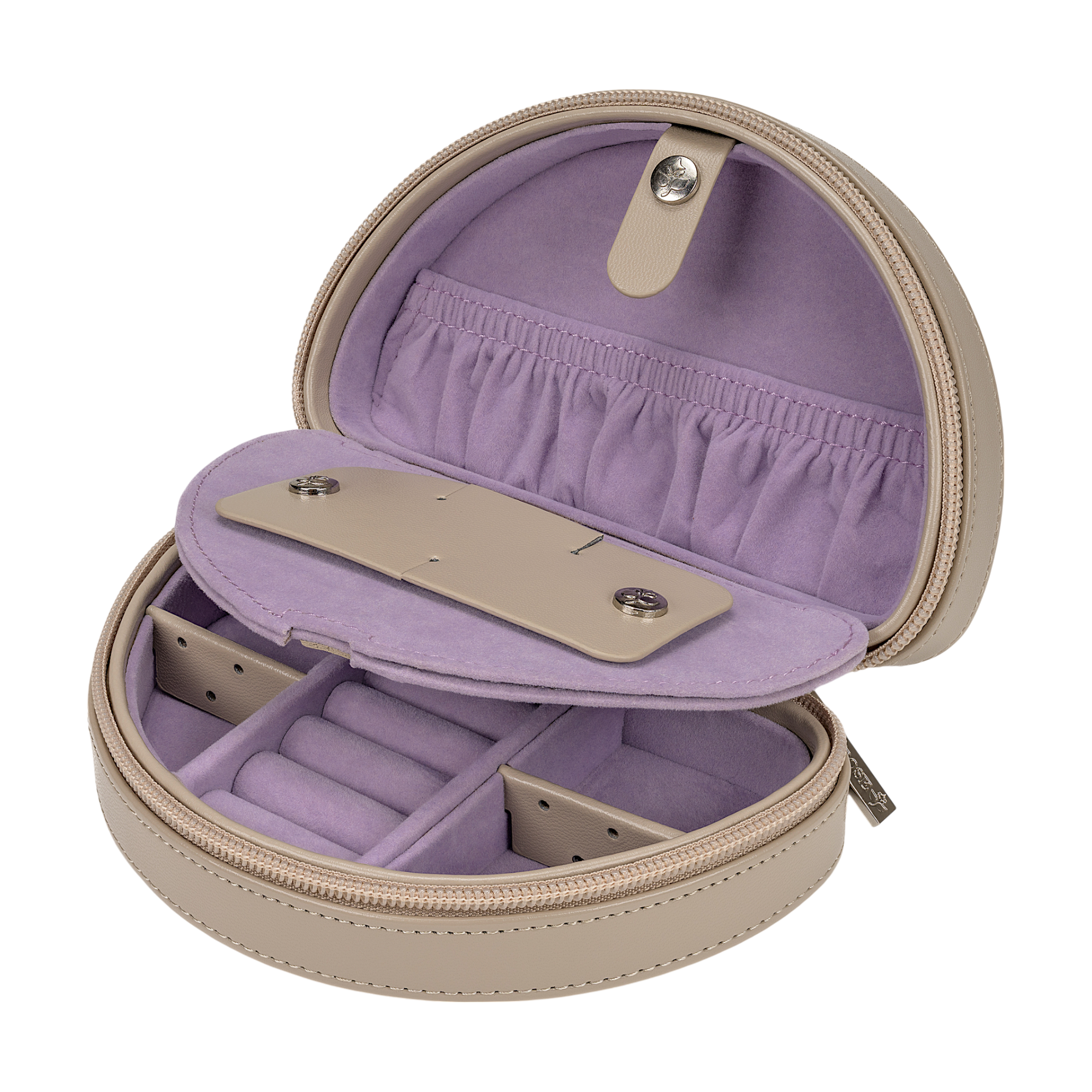 Kleines Schmucketui mit Reisverschluss Merino Moda / beige