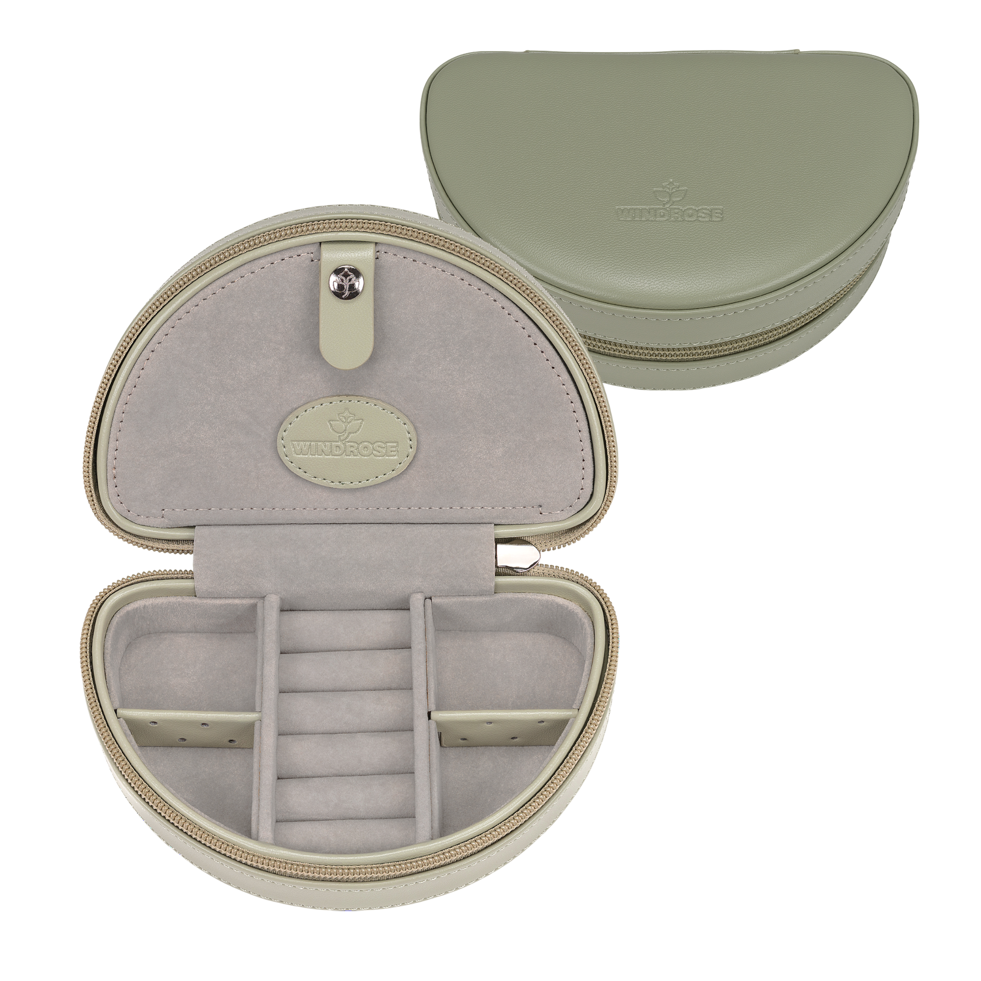 Small jewelry case with zipper Merino Moda / sage
