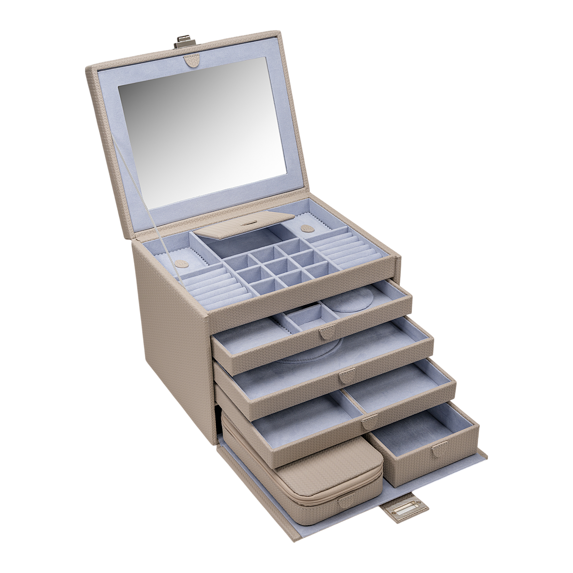 XL jewelry case with travel pouch Corbello / taupe