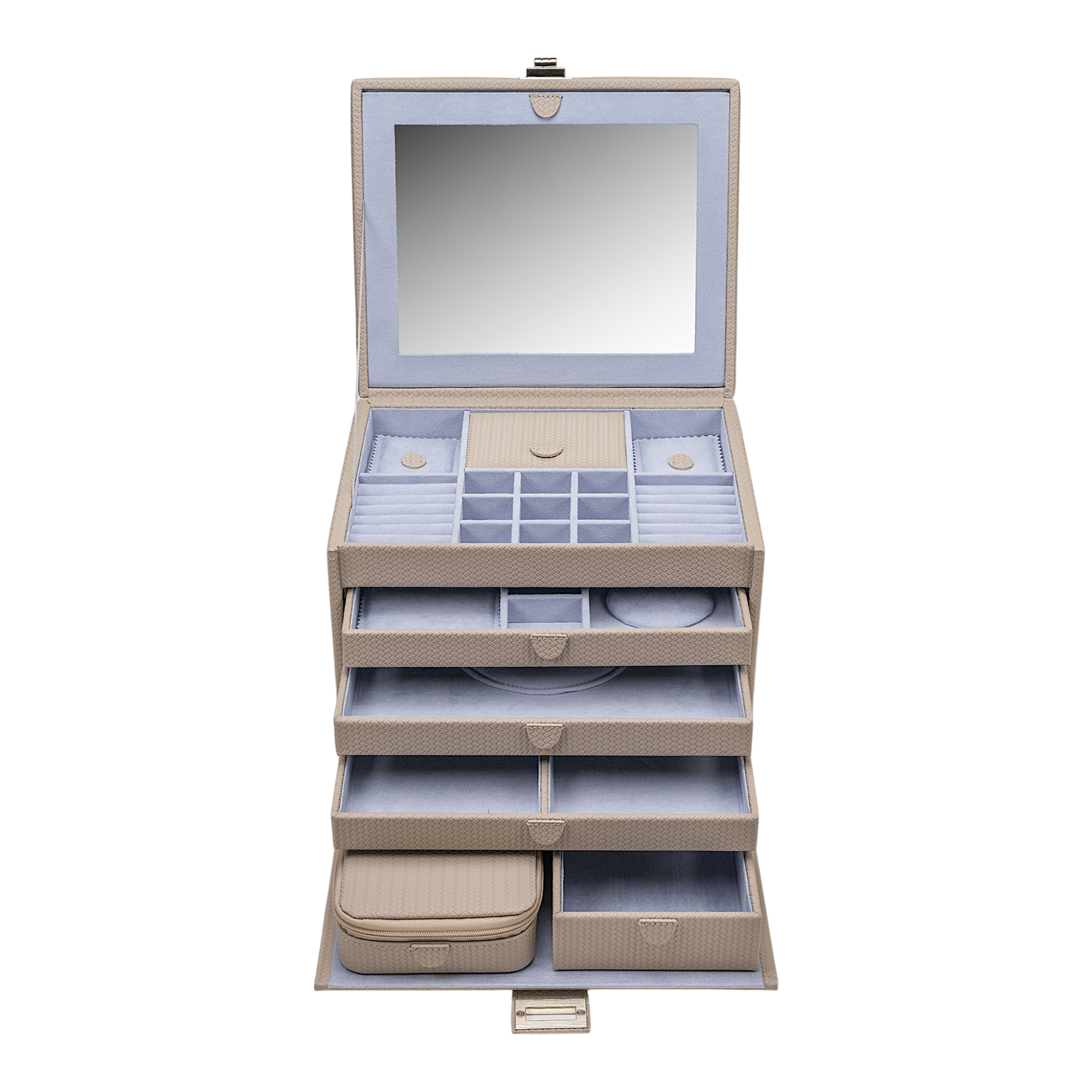 XL jewelry case with travel pouch Corbello / taupe