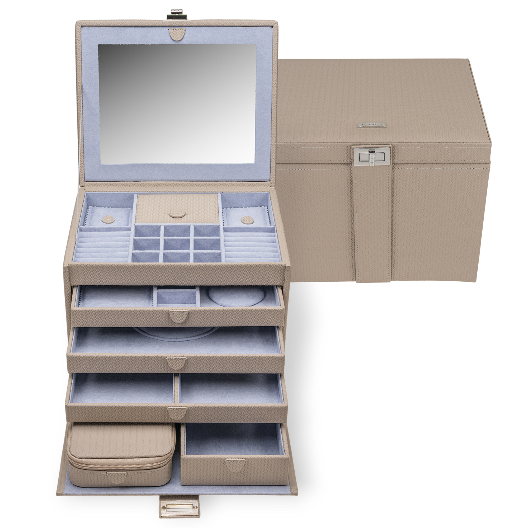 XL jewelry case with travel pouch Corbello / taupe