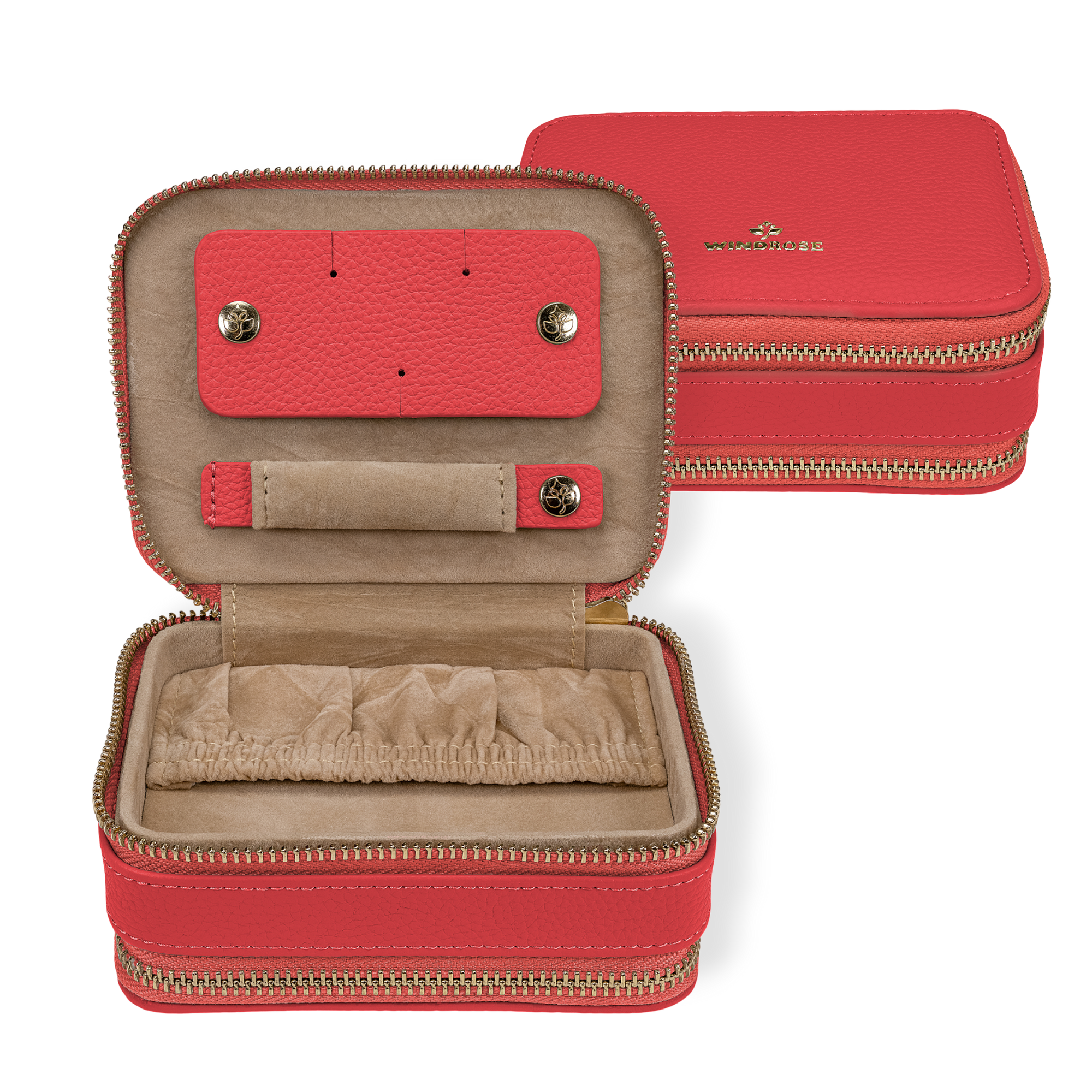 Jewelry case S with zipper Aurora / coral