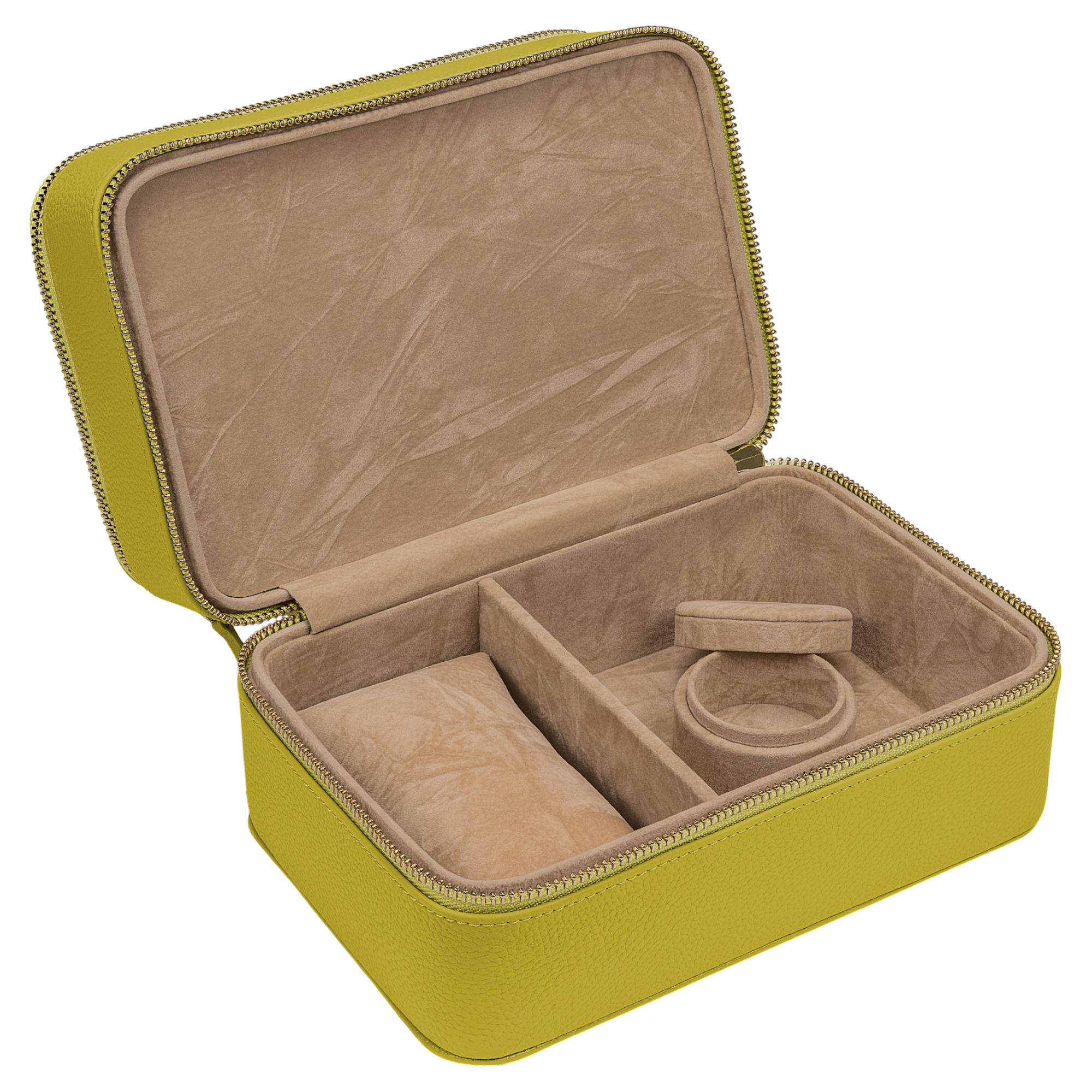 Jewelry case L with zipper Aurora / lime