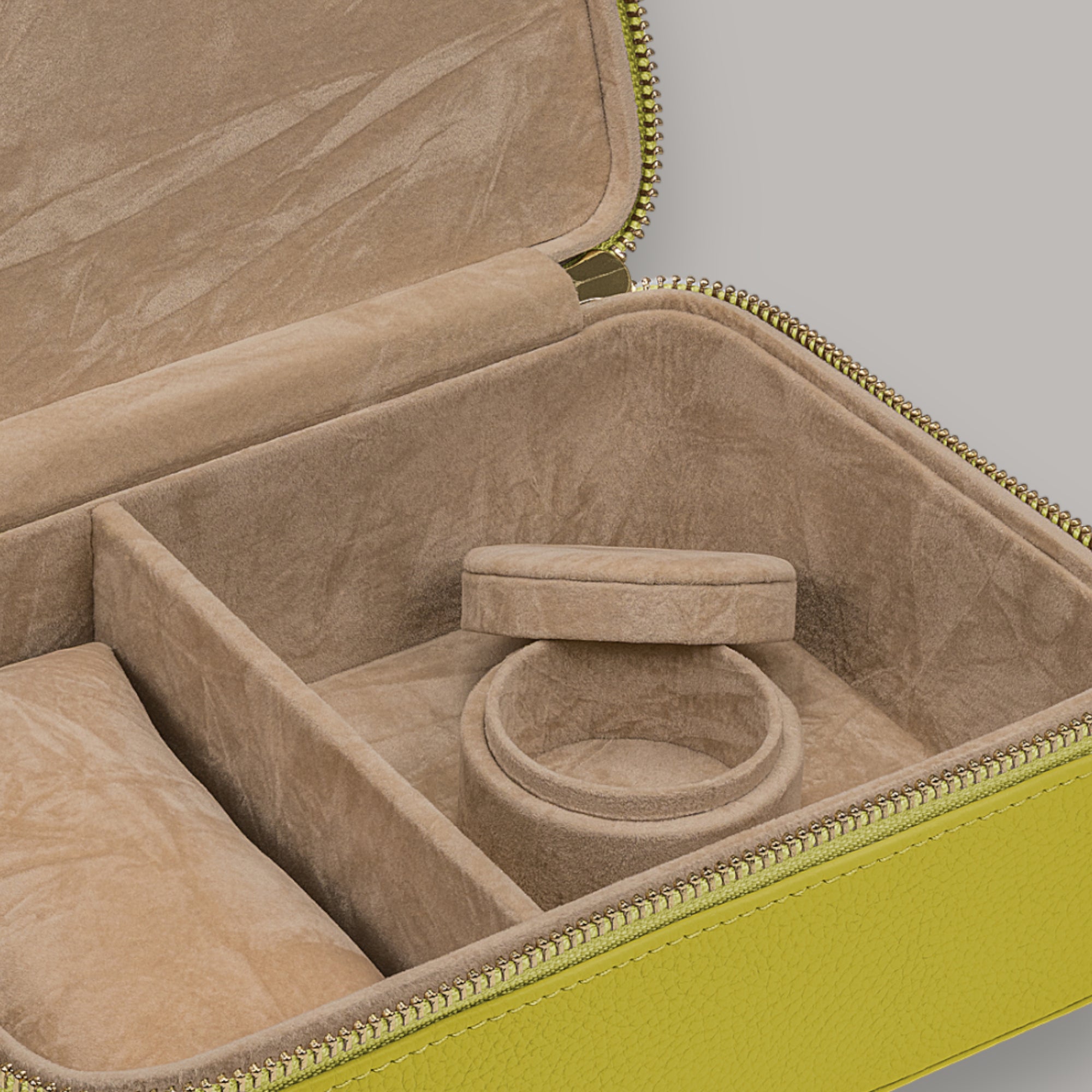 Jewelry case L with zipper Aurora / lime