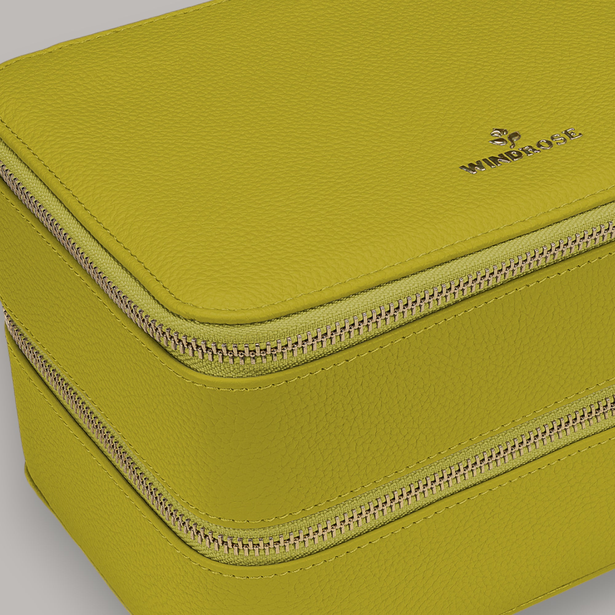 Jewelry case L with zipper Aurora / lime