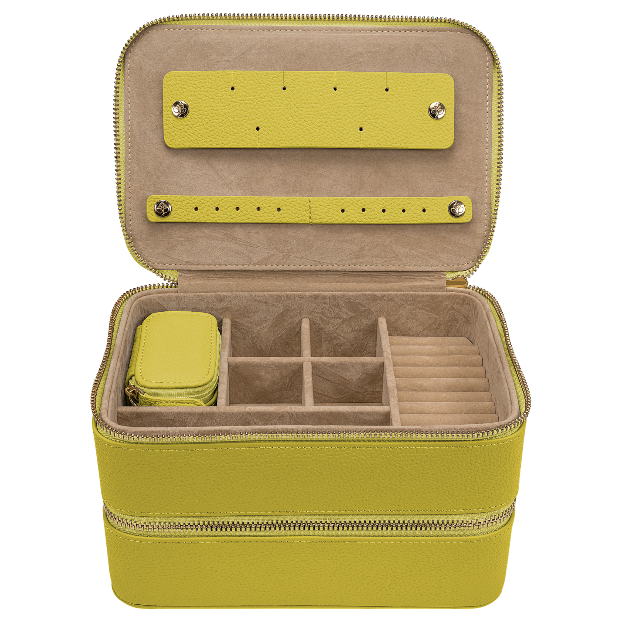 Jewelry case L with zipper Aurora / lime