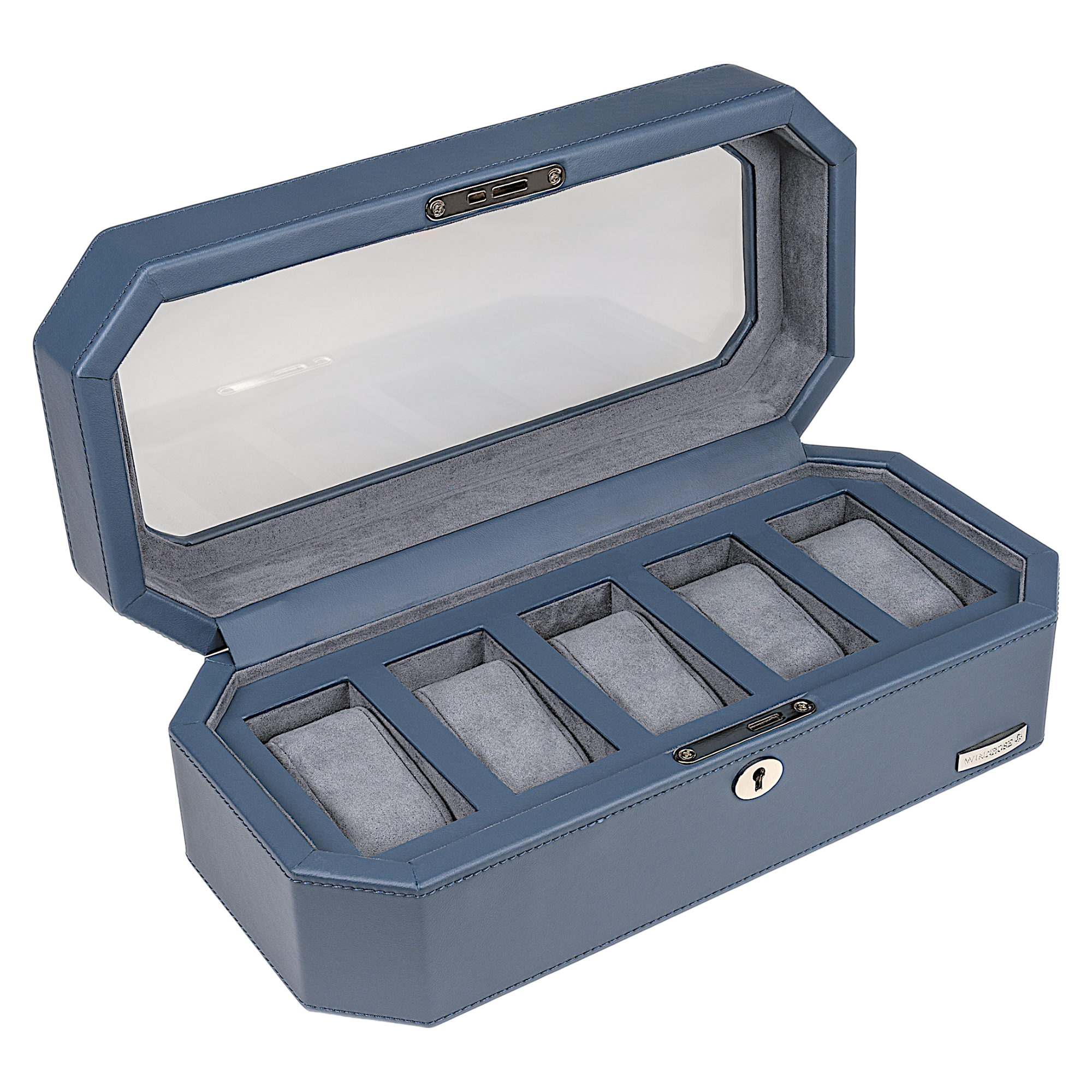 Watch case for 5 watches Tempora / light blue