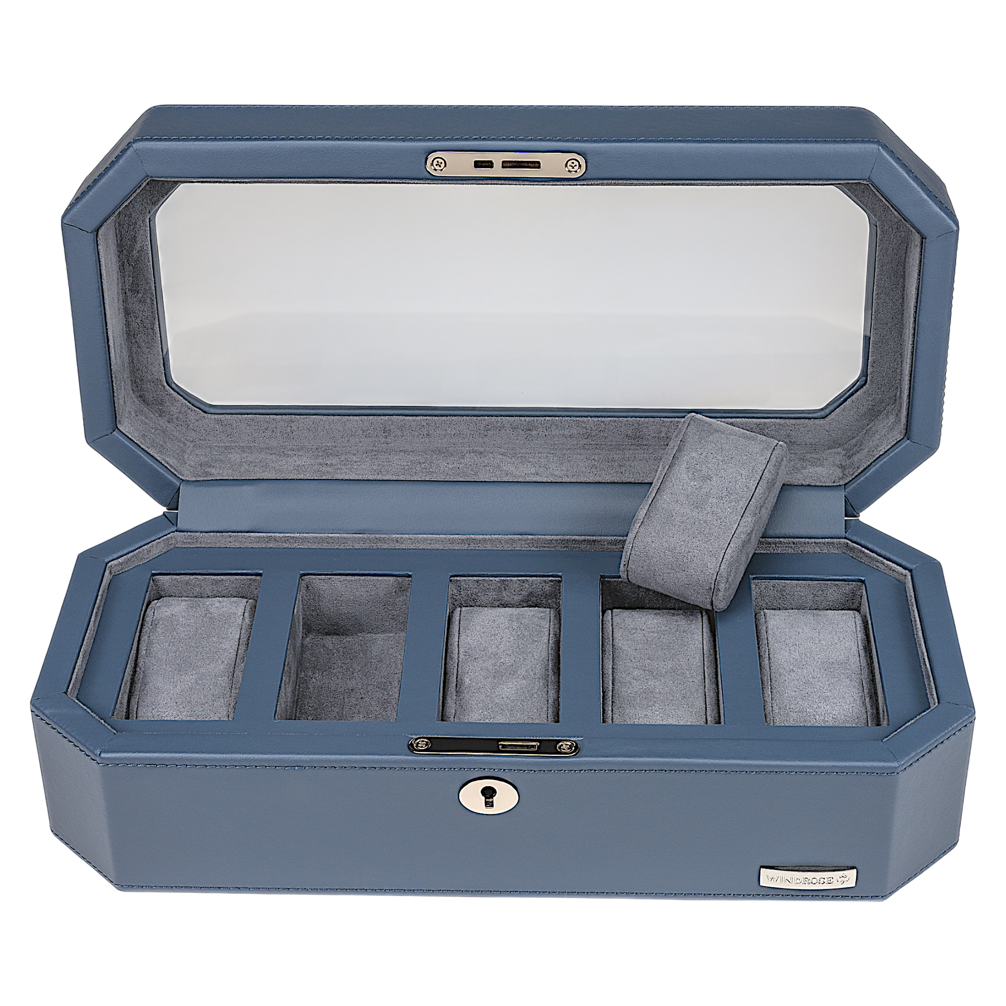 Watch case for 5 watches Tempora / light blue
