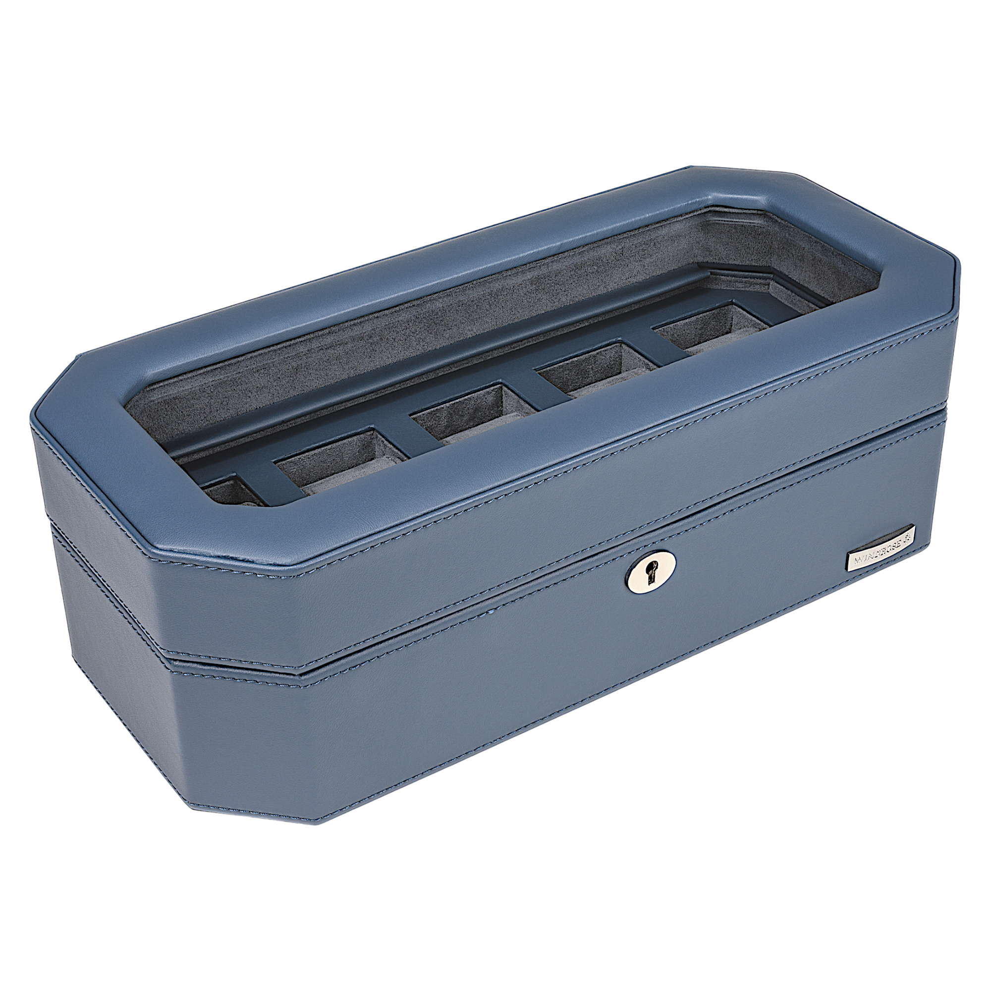 Watch case for 5 watches Tempora / light blue
