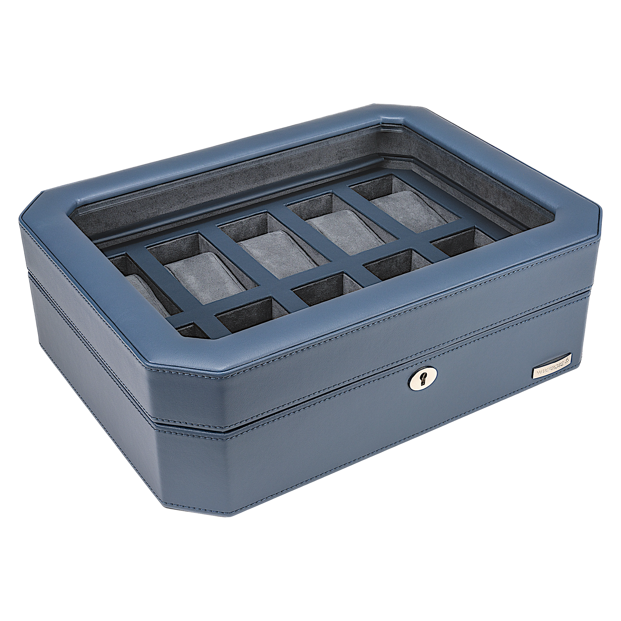 Watch case for 10 watches Tempora / light blue