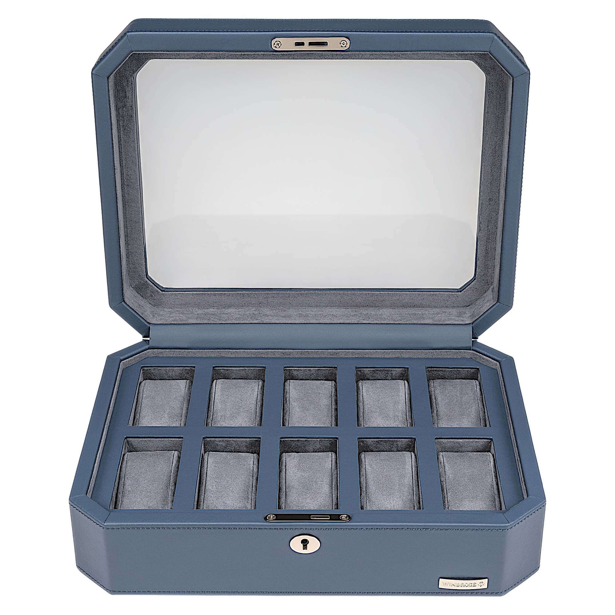 Watch case for 10 watches Tempora / light blue