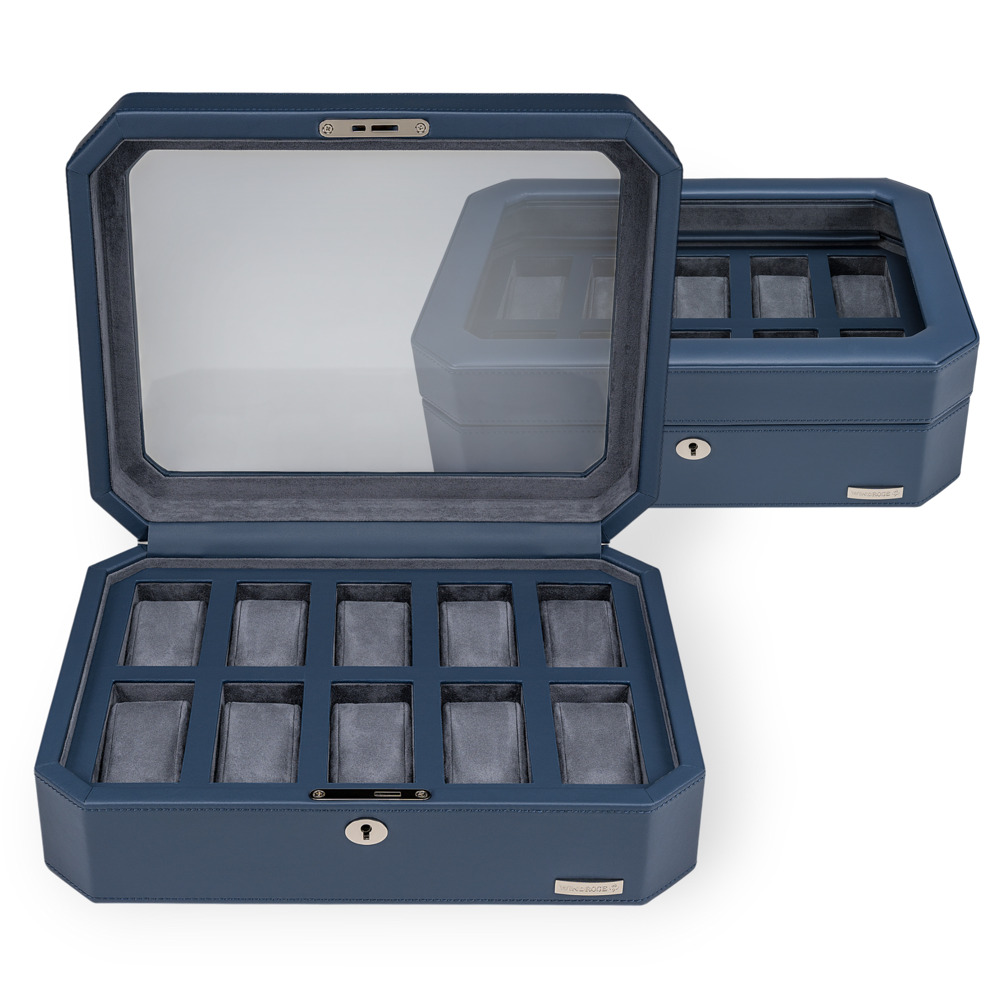 Watch case for 10 watches Tempora / light blue