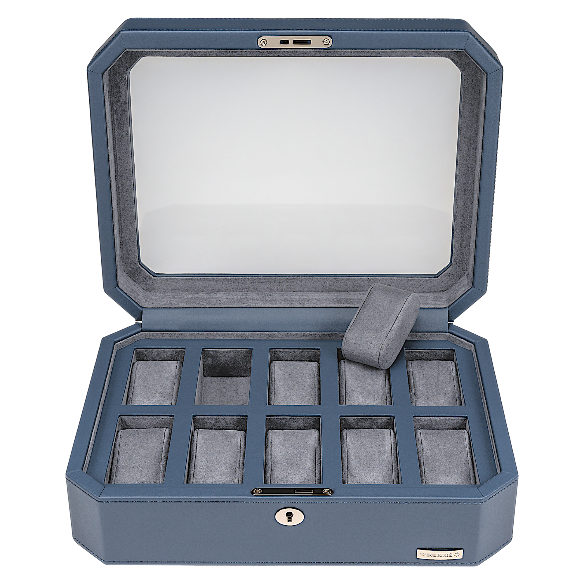 Watch case for 10 watches Tempora / light blue