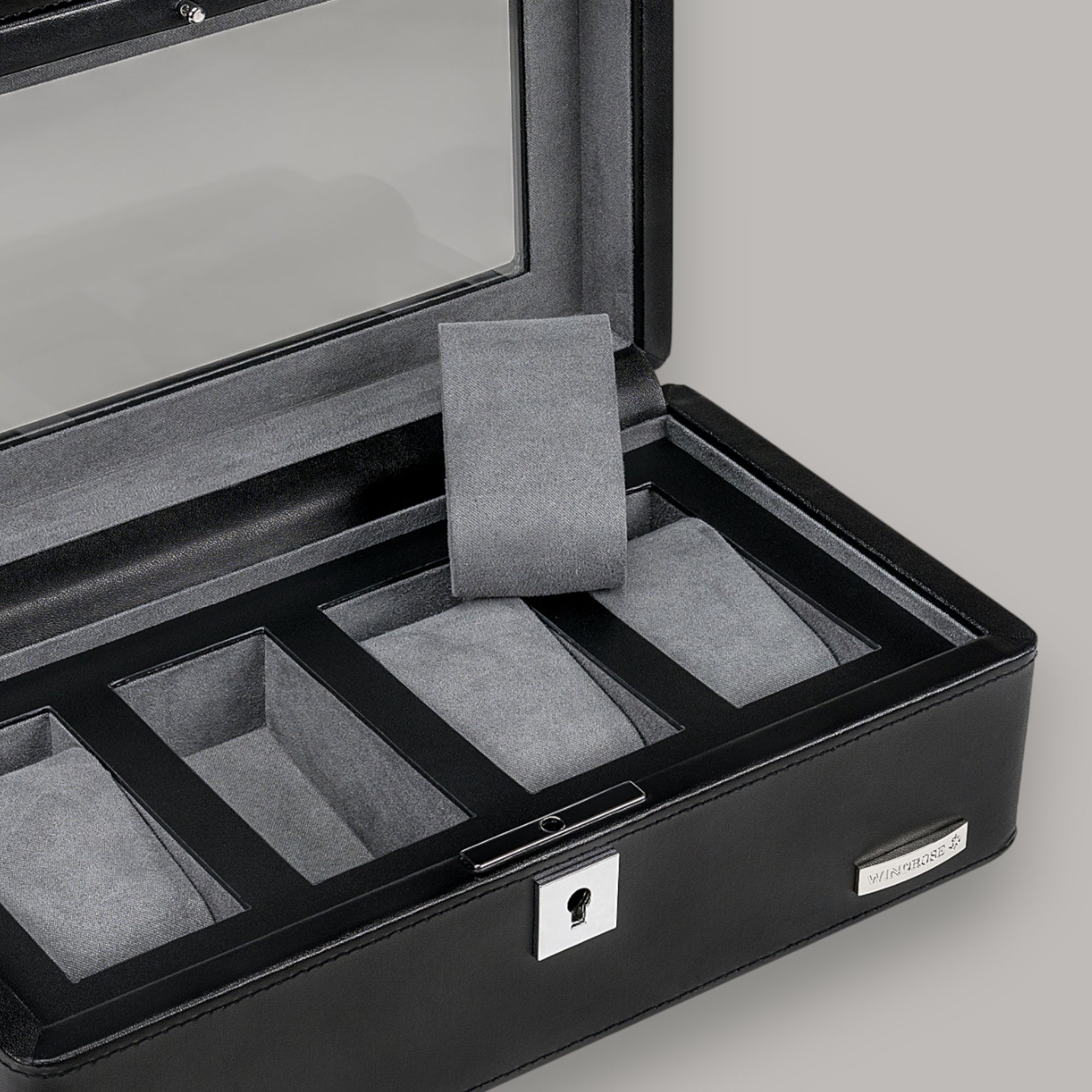 Watch case for 4 watches 4 watches Tempora / black (recycled leather)