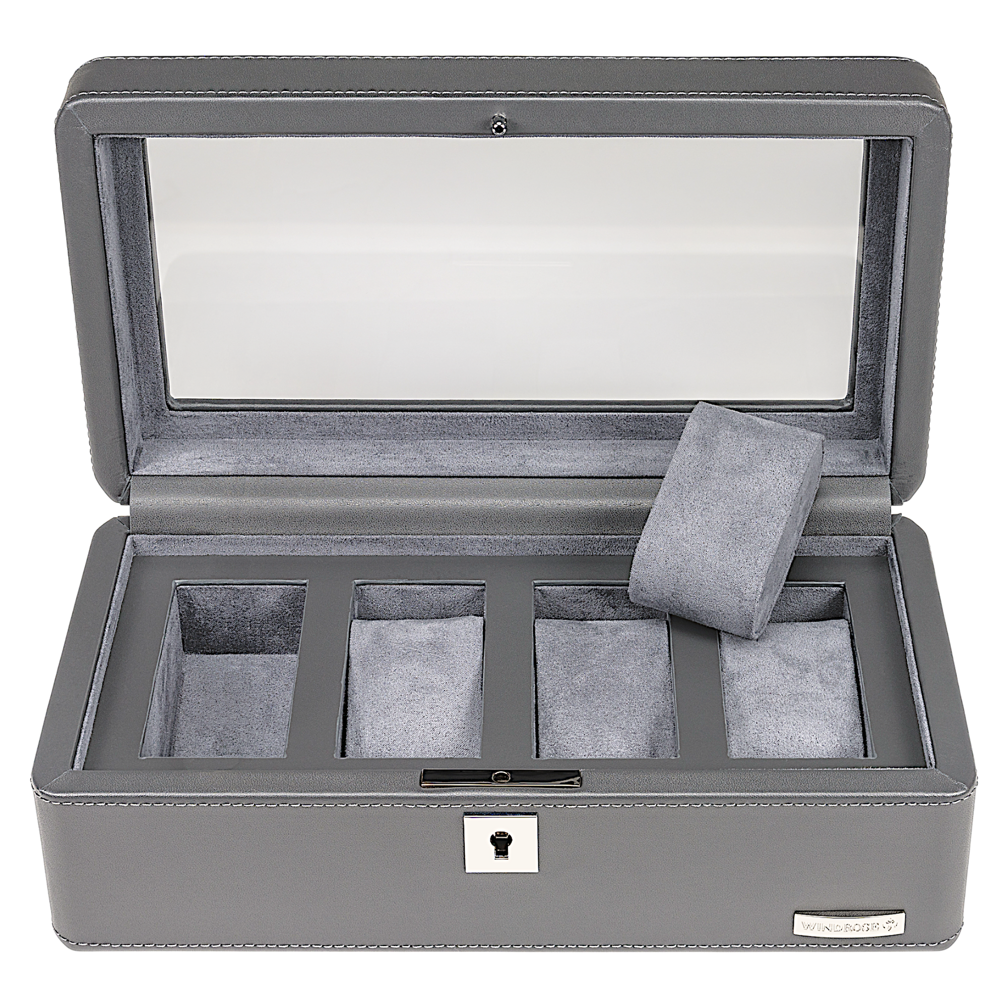 Watch case for 4 watches 4 watches Tempora / gray (Recycled leather)