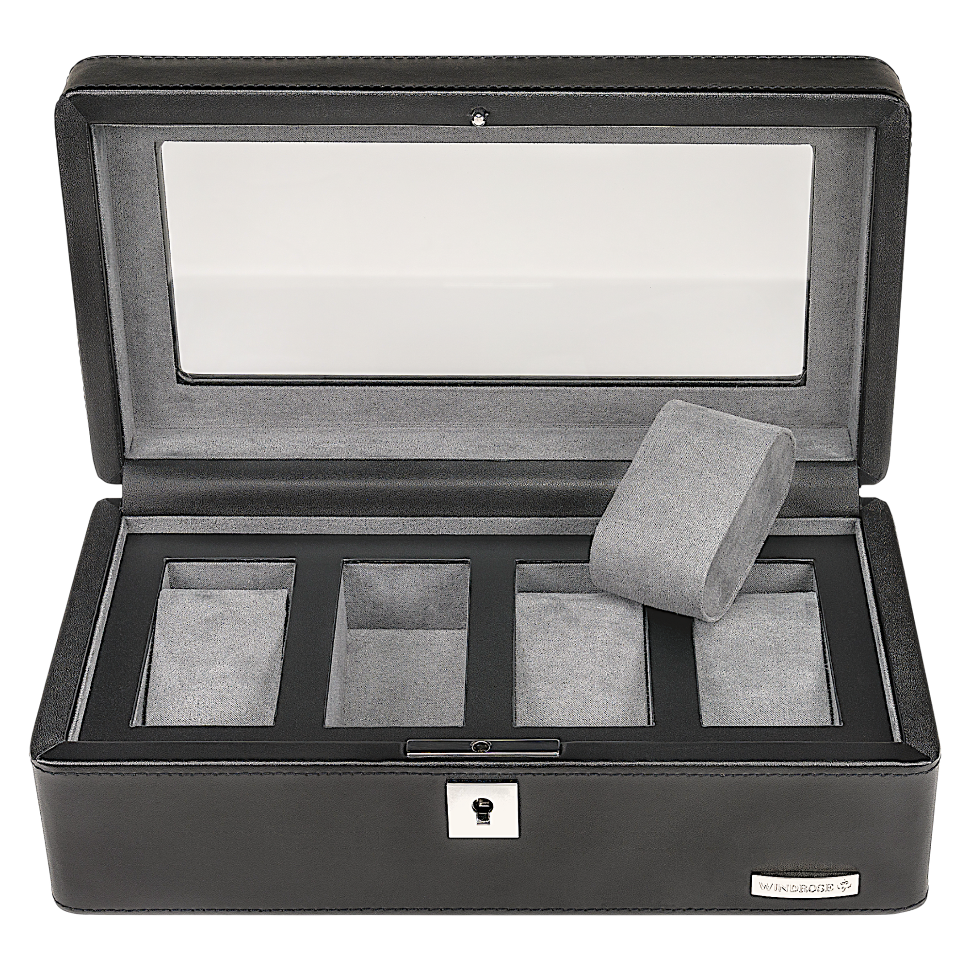 Watch case for 4 watches 4 watches Tempora / black (recycled leather)